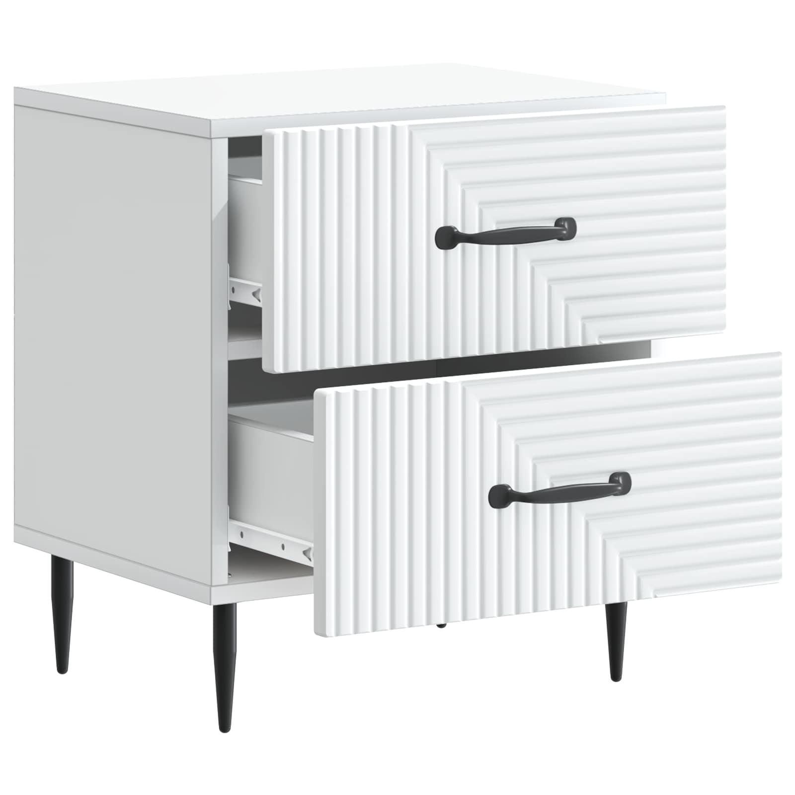 vidaXL Nachtkastje met lade 2 pcs Wit 43 x 34,5 x 47,5 cm Bewerkt hout