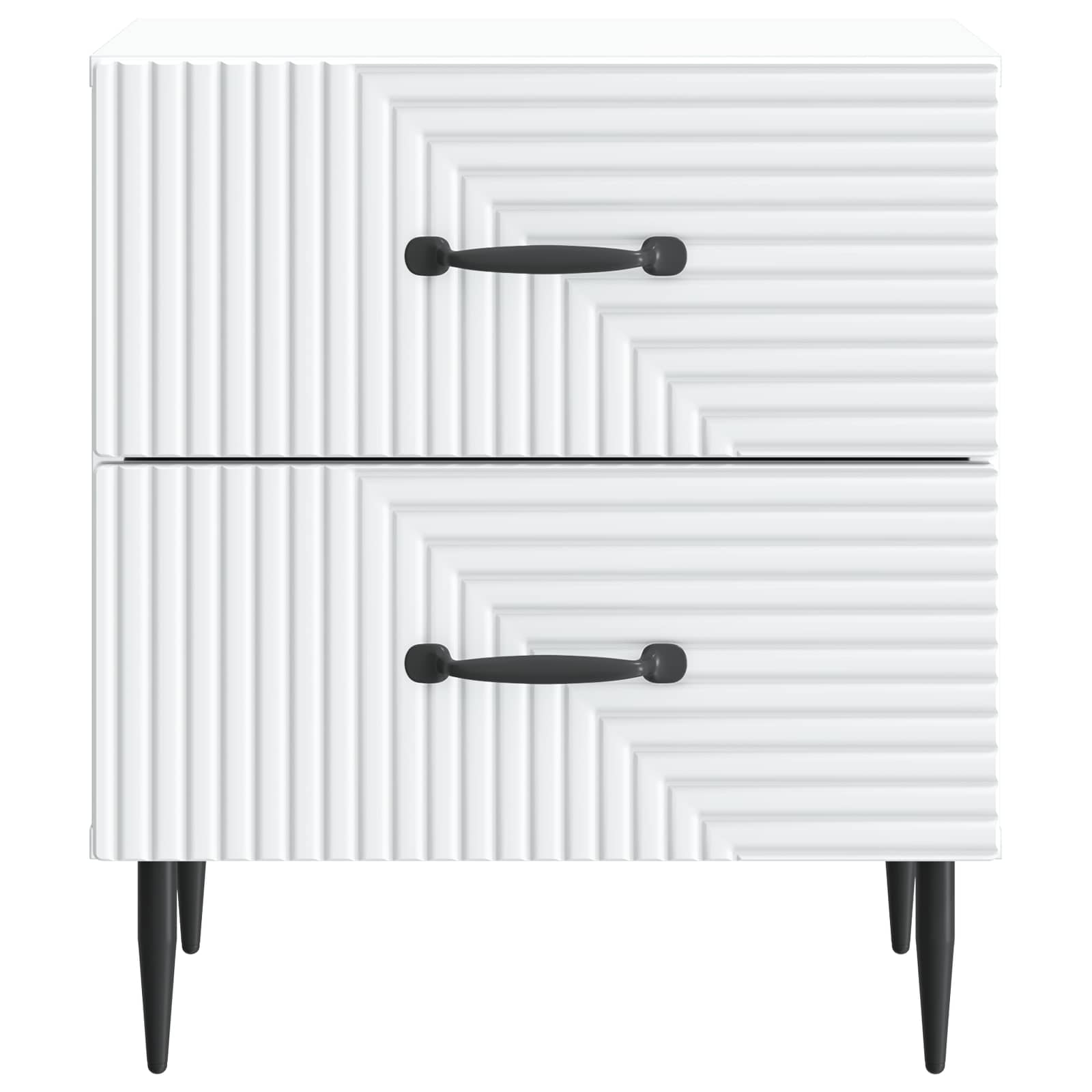 vidaXL Nachtkastje met lade 2 pcs Wit 43 x 34,5 x 47,5 cm Bewerkt hout