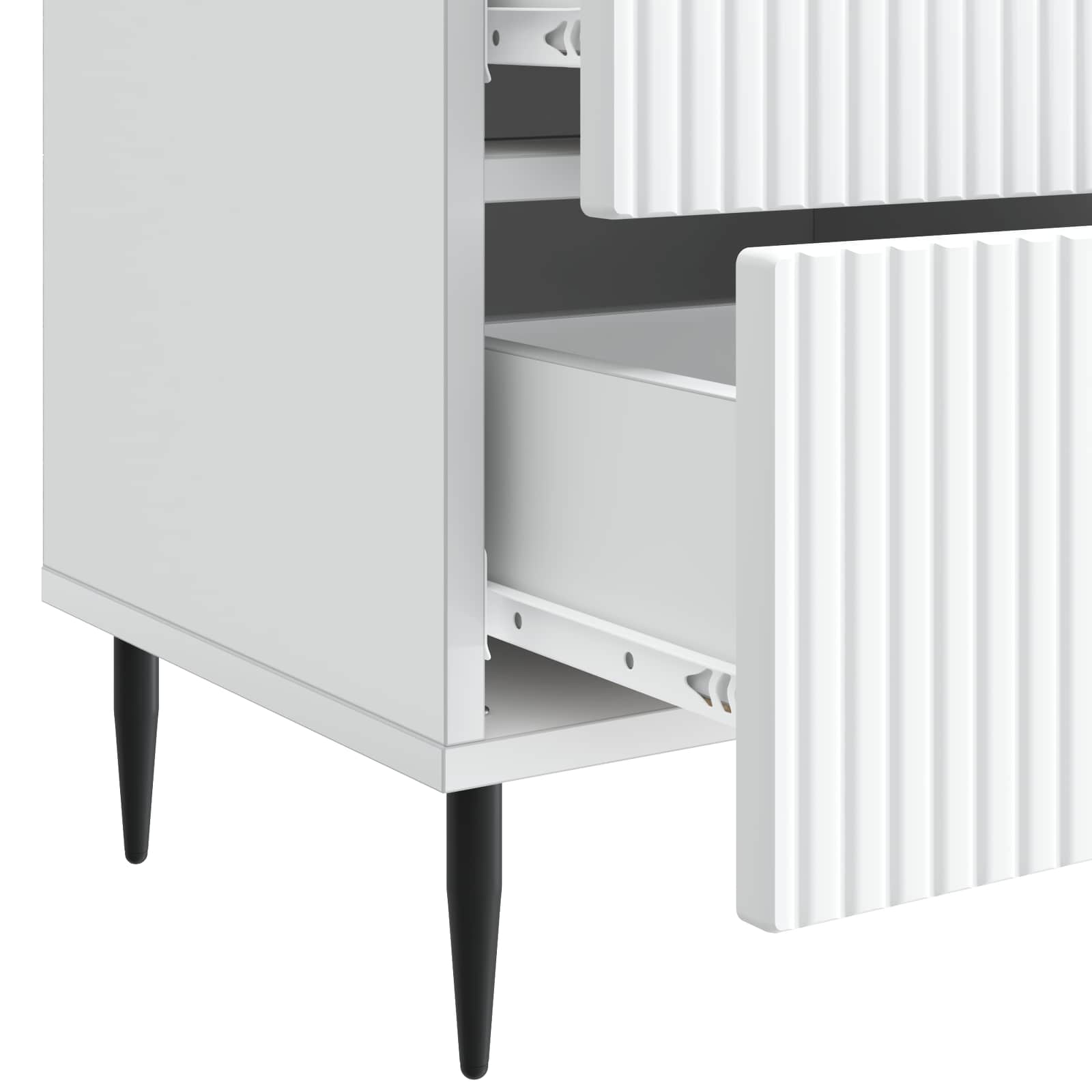 vidaXL Nachtkastje met lade 2 pcs Wit 43 x 34,5 x 47,5 cm Bewerkt hout