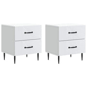 vidaXL Nachtkastje met lade 2 pcs Wit 43 x 34,5 x 47,5 cm Bewerkt hout