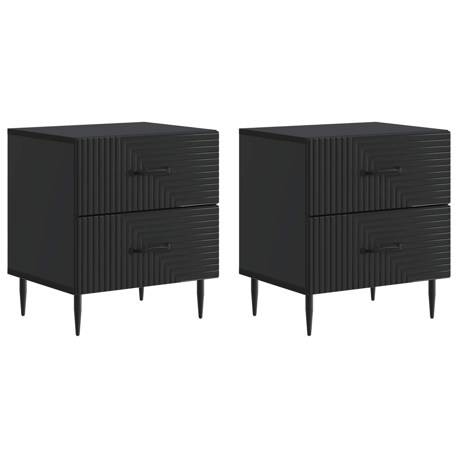 vidaXL Nachtkastje met lade 2 pcs Wit 43 x 34,5 x 47,5 cm Bewerkt hout