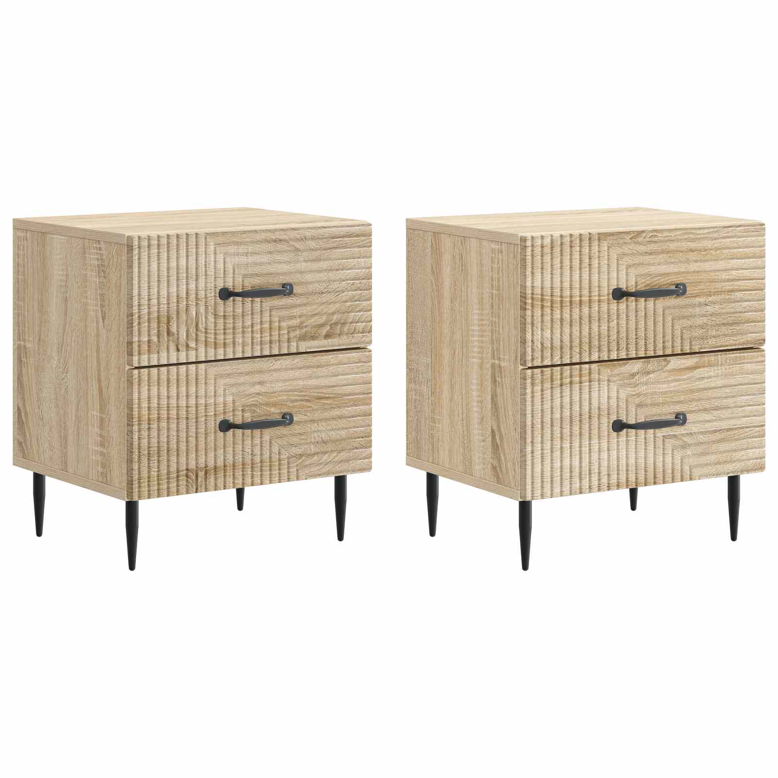 vidaXL Nachtkastje met lade 2 pcs Wit 43 x 34,5 x 47,5 cm Bewerkt hout