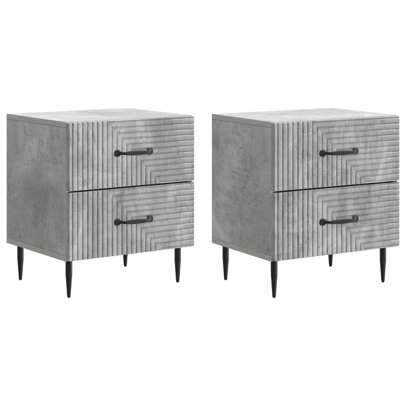 vidaXL Nachtkastje met lade 2 pcs Wit 43 x 34,5 x 47,5 cm Bewerkt hout