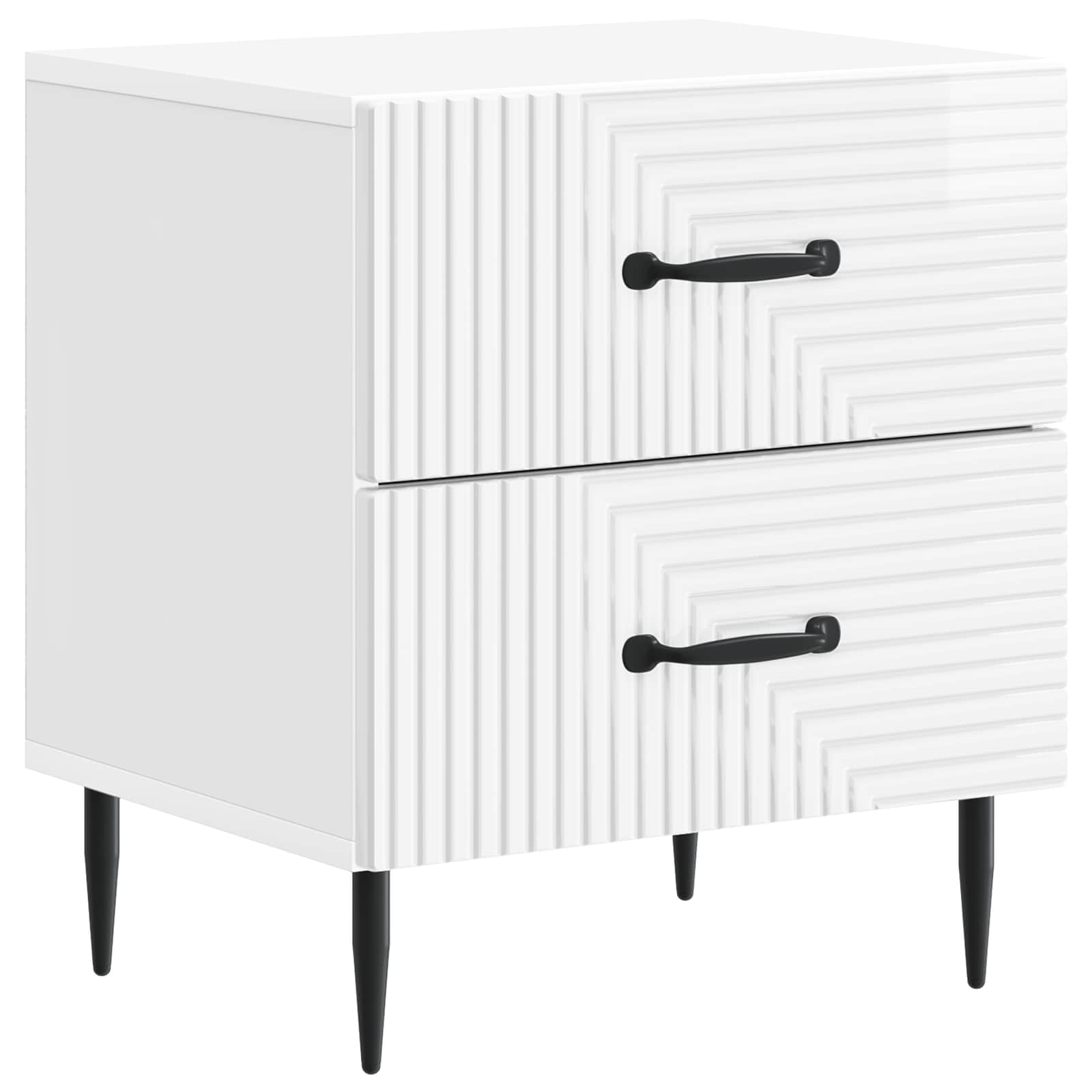 vidaXL Nachtkastje met lade 2 pcs Wit 43 x 34,5 x 47,5 cm Bewerkt hout