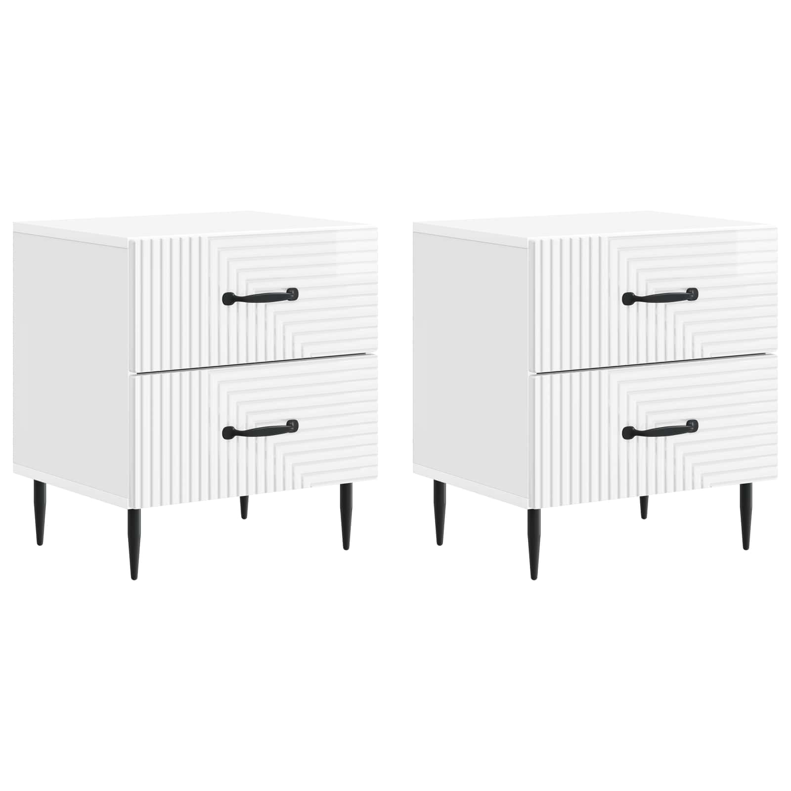 vidaXL Nachtkastje met lade 2 pcs Wit 43 x 34,5 x 47,5 cm Bewerkt hout