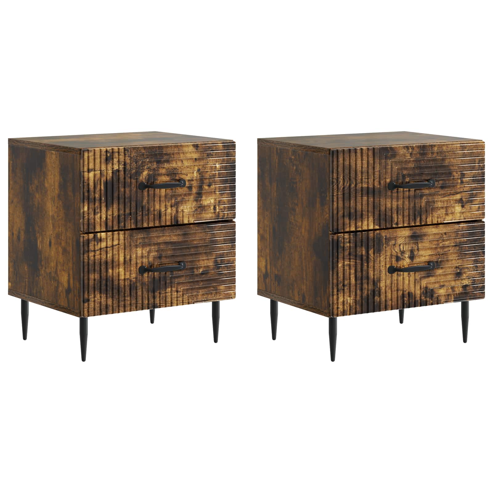 vidaXL Nachtkastje met lade 2 pcs Wit 43 x 34,5 x 47,5 cm Bewerkt hout