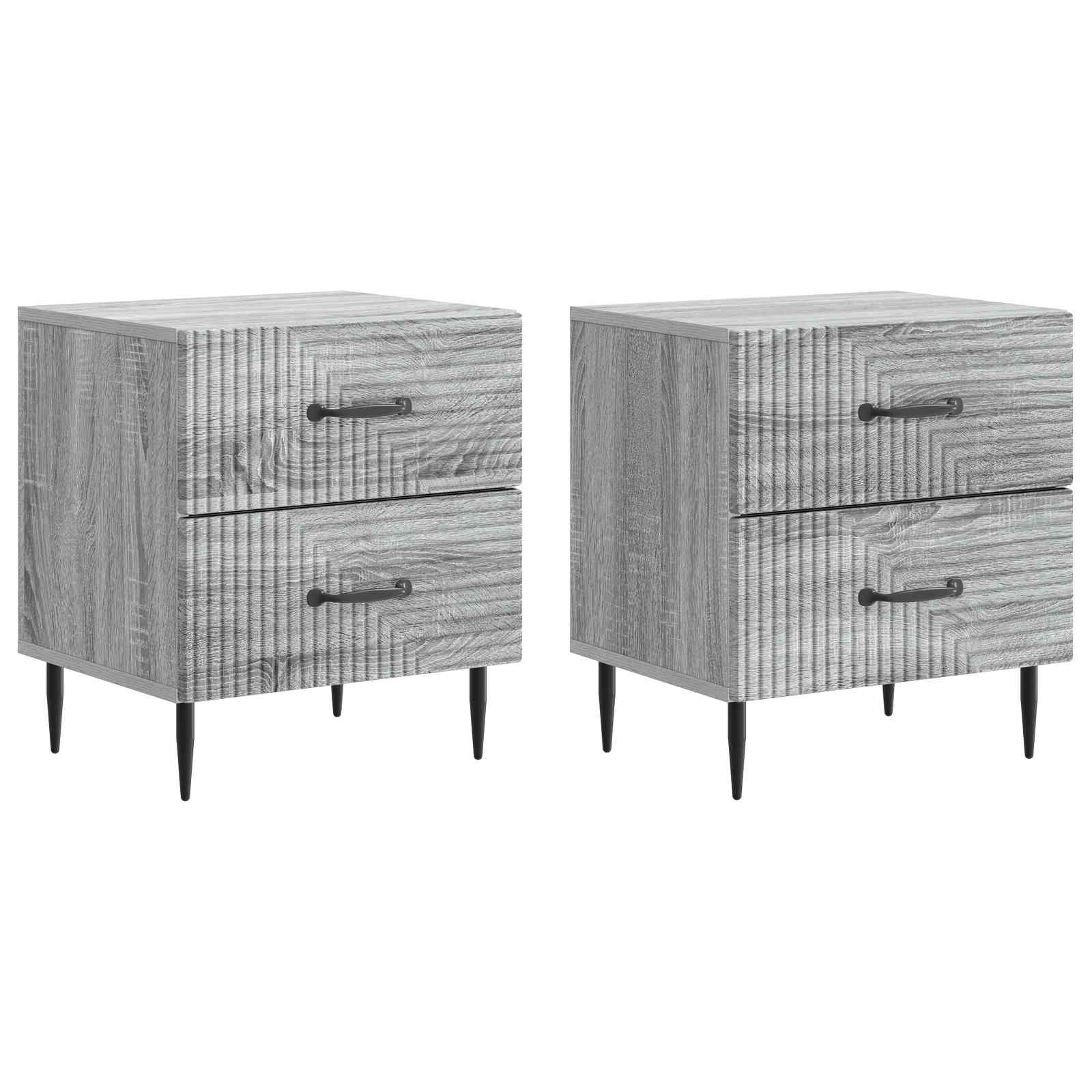 vidaXL Nachtkastje met lade 2 pcs Wit 43 x 34,5 x 47,5 cm Bewerkt hout