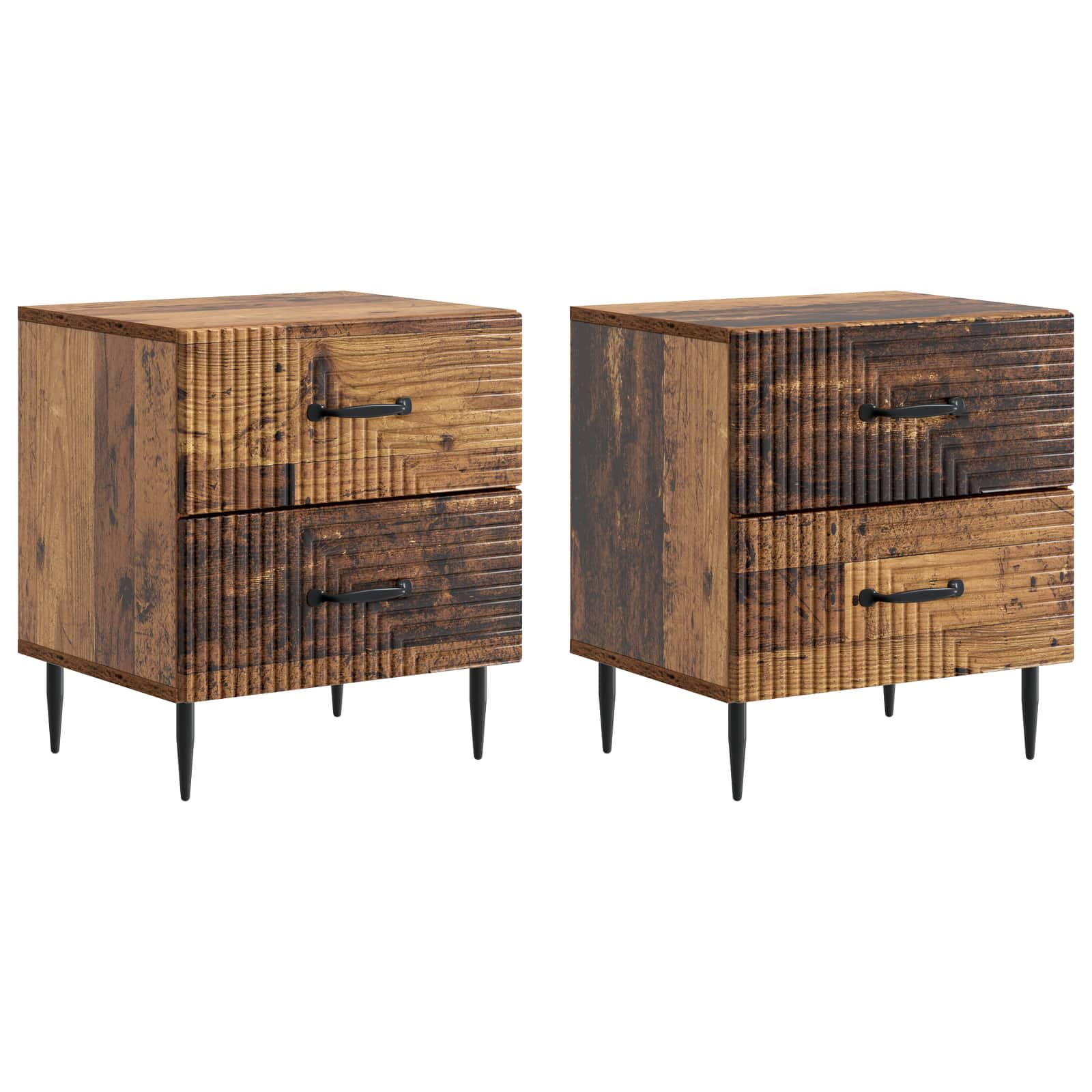 vidaXL Nachtkastje met lade 2 pcs Wit 43 x 34,5 x 47,5 cm Bewerkt hout