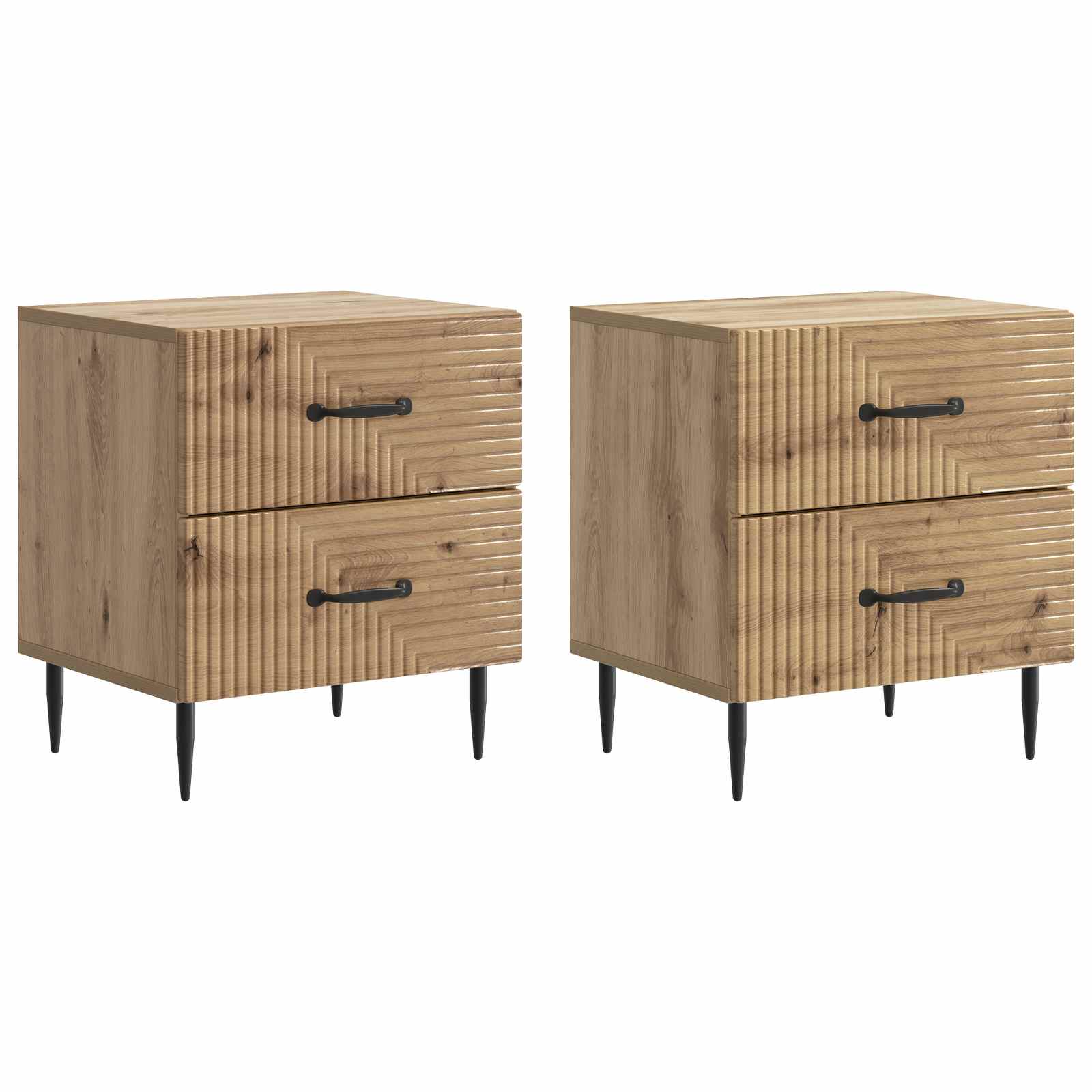 vidaXL Nachtkastje met lade 2 pcs Wit 43 x 34,5 x 47,5 cm Bewerkt hout