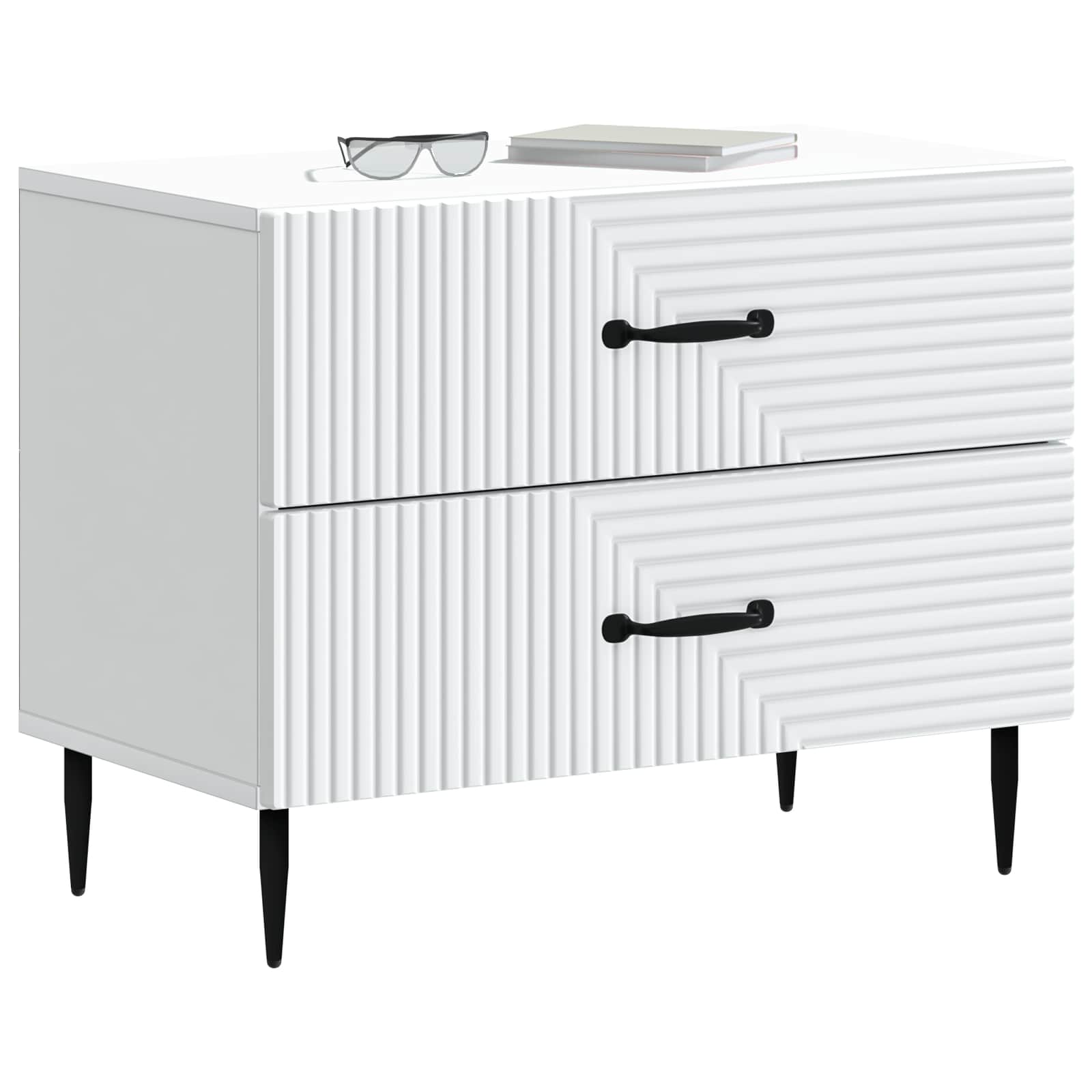 vidaXL Nachtkastje met lade Zwart 62 x 34,5 x 47,5 cm Bewerkt hout
