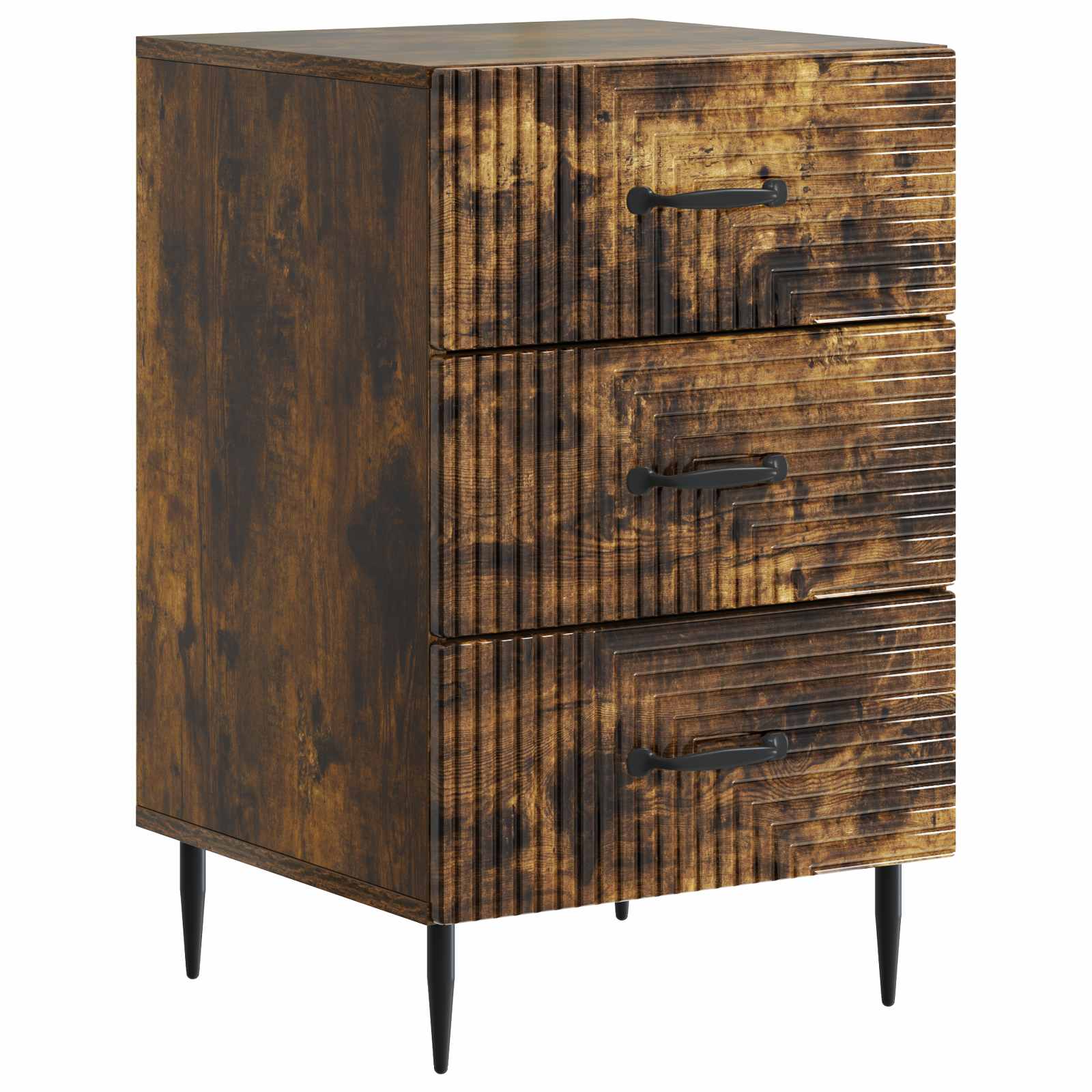 vidaXL Nachtkastje met lade Zwart 43 x 41 x 66,5 cm Bewerkt hout
