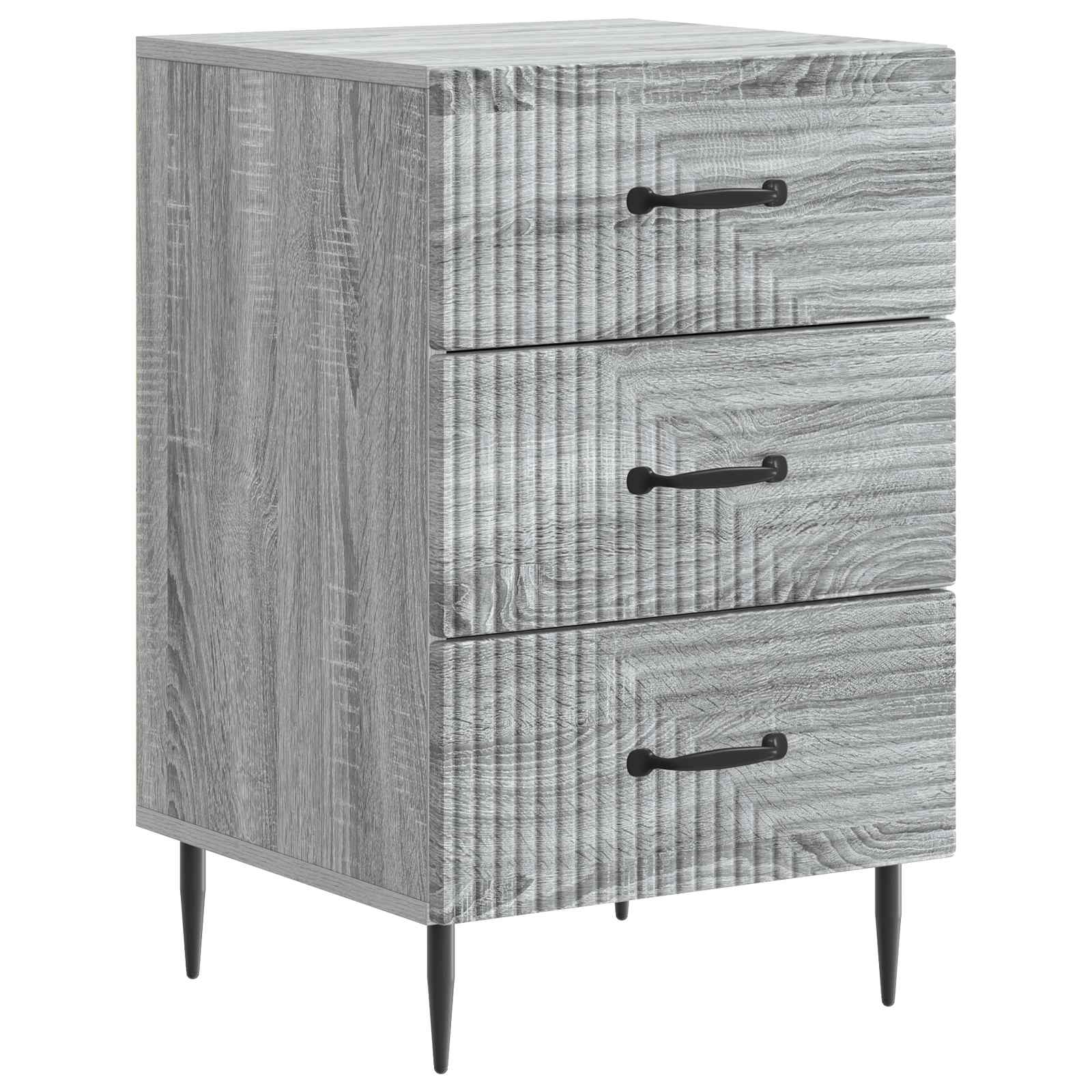 vidaXL Nachtkastje met lade Zwart 43 x 41 x 66,5 cm Bewerkt hout