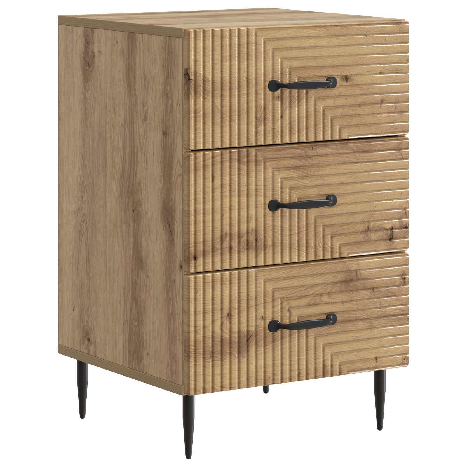 vidaXL Nachtkastje met lade Zwart 43 x 41 x 66,5 cm Bewerkt hout