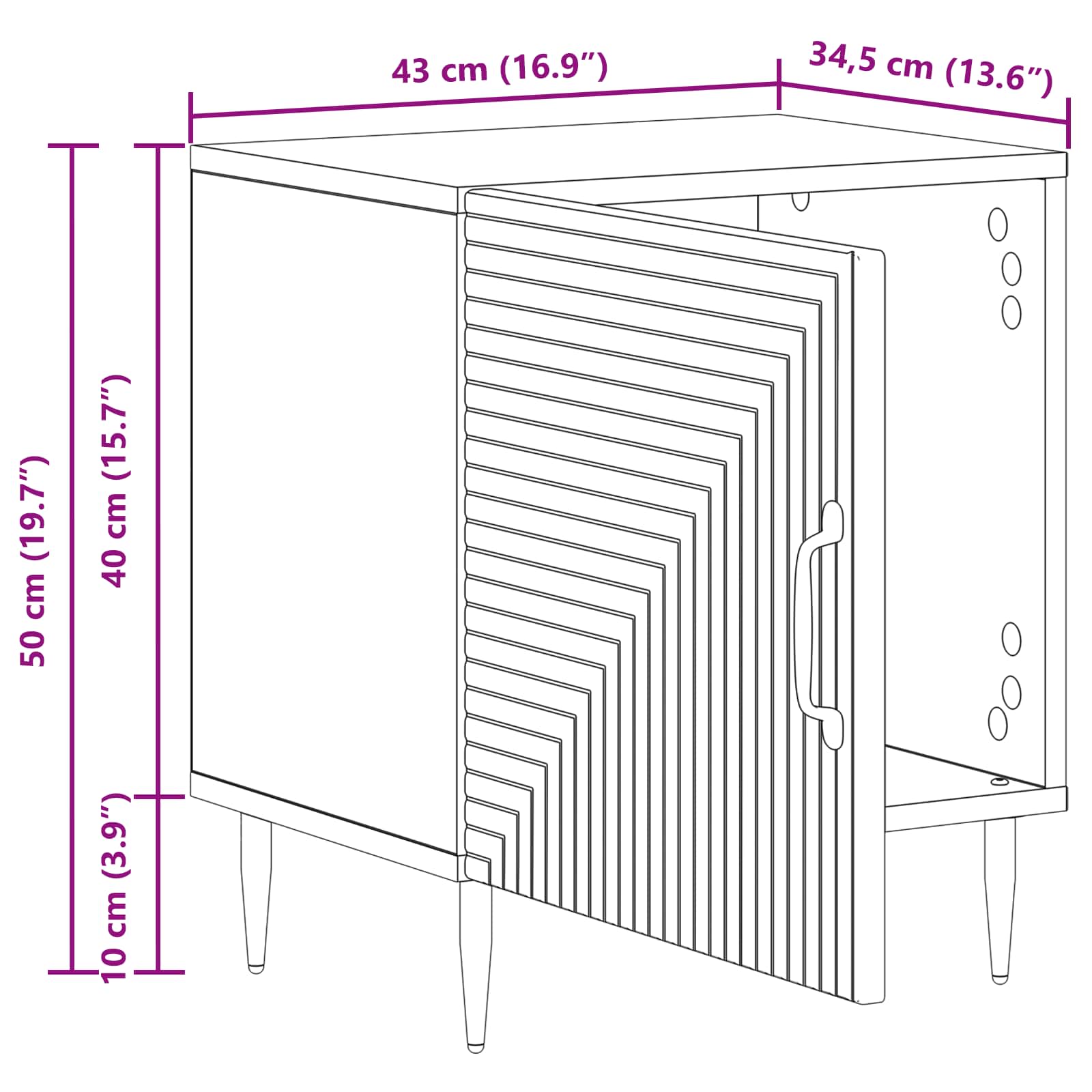 vidaXL Nachtkastje 2 pcs Wit 43 x 34,5 x 50 cm Bewerkt hout