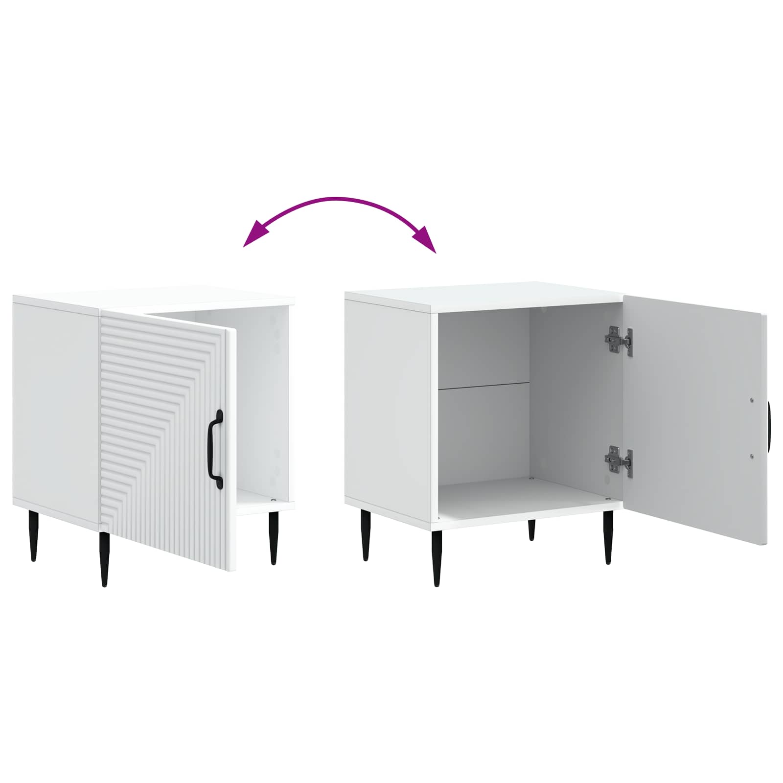 vidaXL Nachtkastje 2 pcs Wit 43 x 34,5 x 50 cm Bewerkt hout