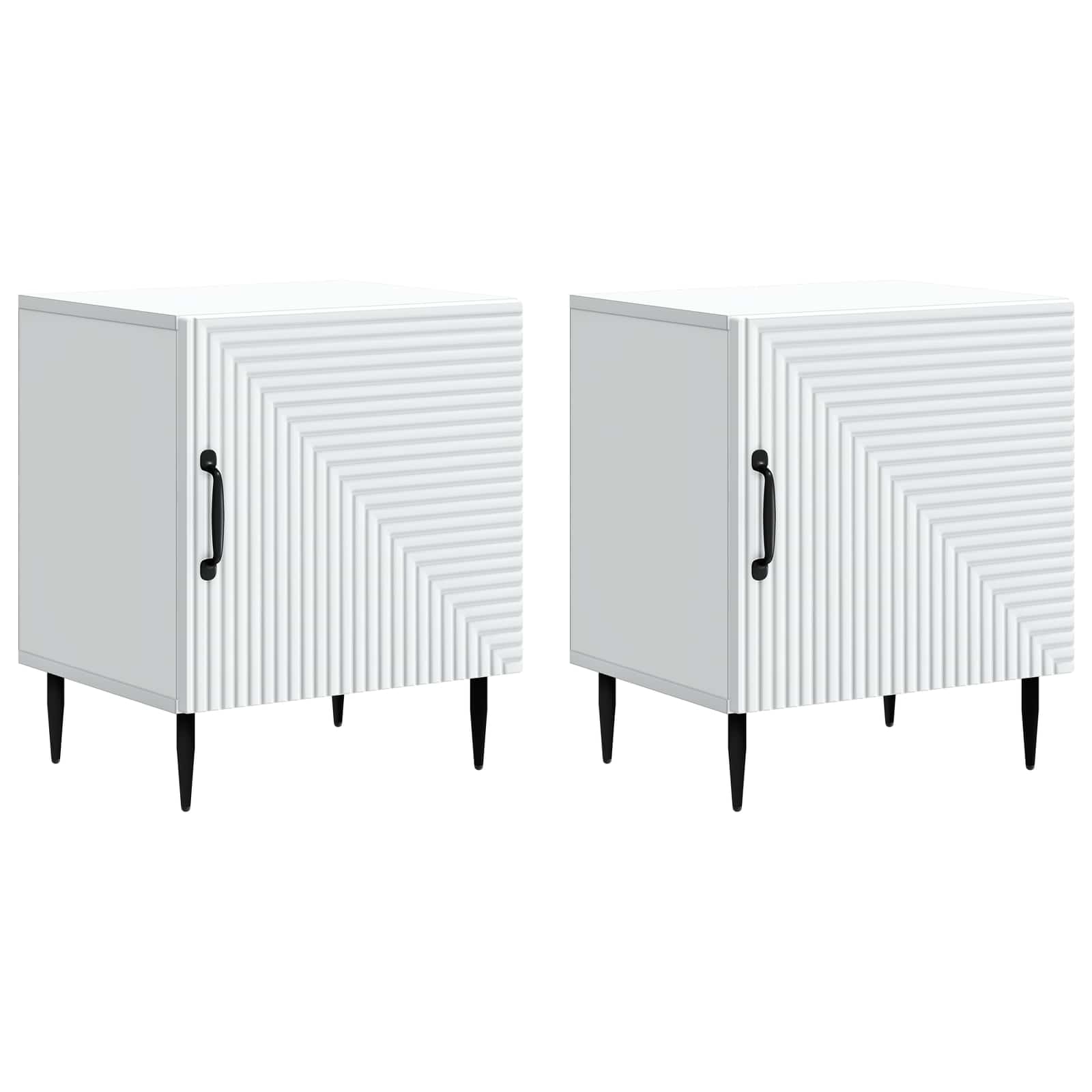vidaXL Nachtkastje 2 pcs Wit 43 x 34,5 x 50 cm Bewerkt hout