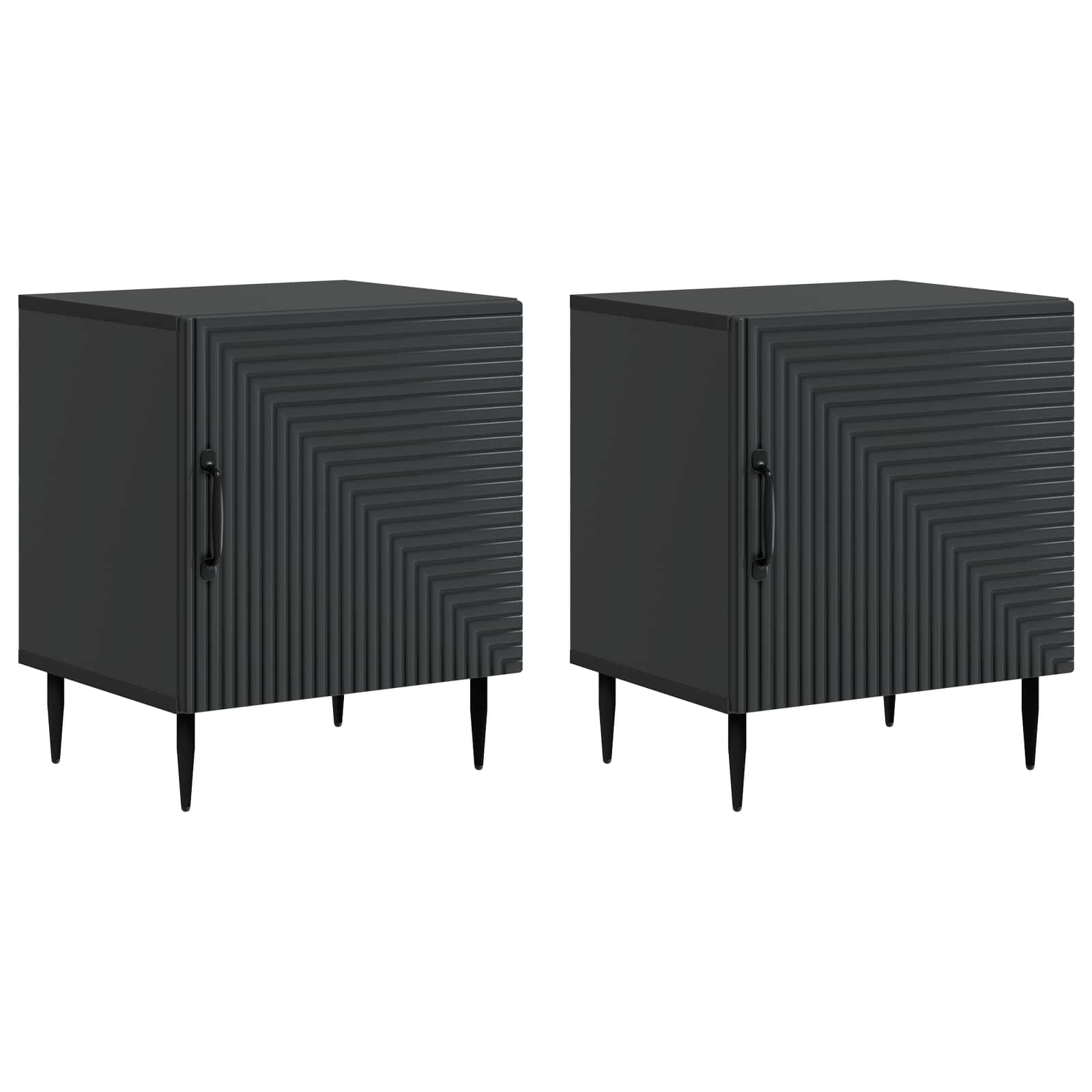 vidaXL Nachtkastje 2 pcs Wit 43 x 34,5 x 50 cm Bewerkt hout