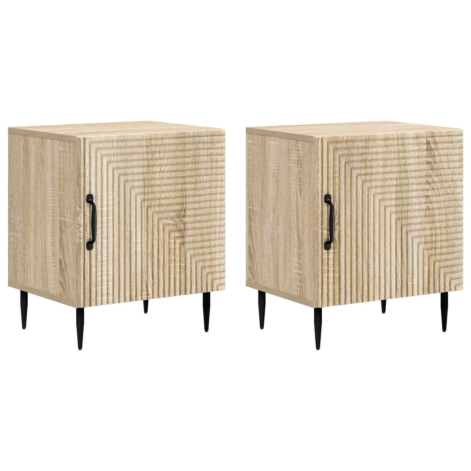 vidaXL Nachtkastje 2 pcs Wit 43 x 34,5 x 50 cm Bewerkt hout