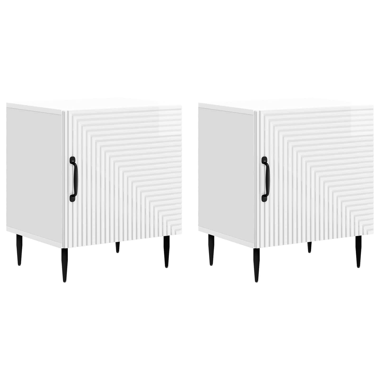 vidaXL Nachtkastje 2 pcs Wit 43 x 34,5 x 50 cm Bewerkt hout