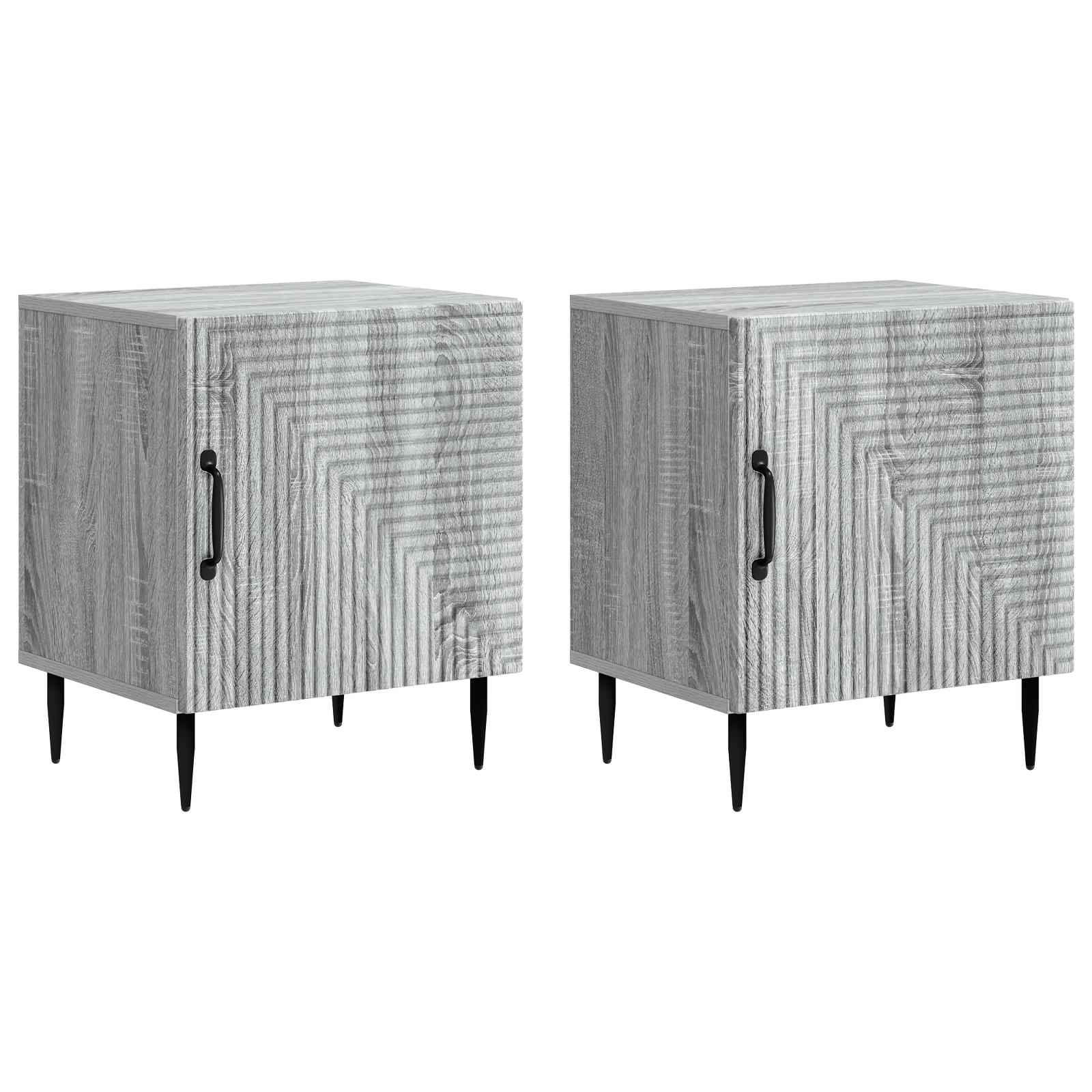 vidaXL Nachtkastje 2 pcs Wit 43 x 34,5 x 50 cm Bewerkt hout