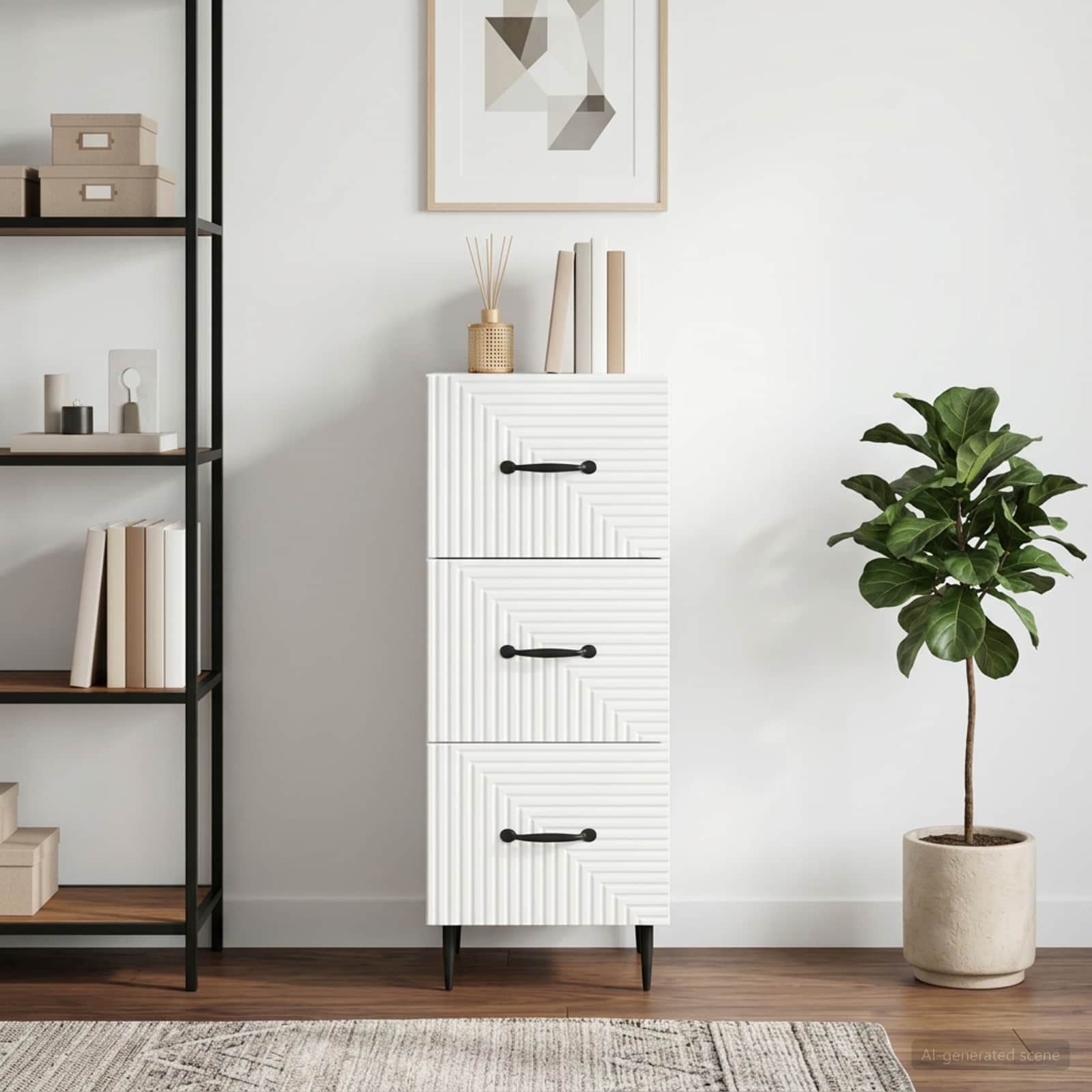 vidaXL Ladenkast Zwart 33 x 34,5 x 89,5 cm Bewerkt hout
