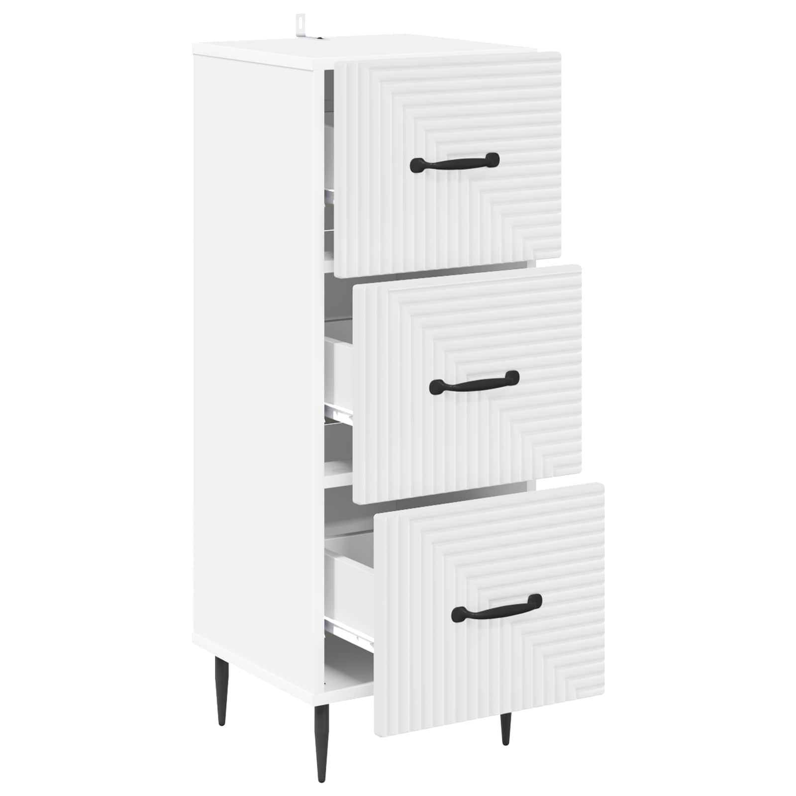 vidaXL Ladenkast Zwart 33 x 34,5 x 89,5 cm Bewerkt hout