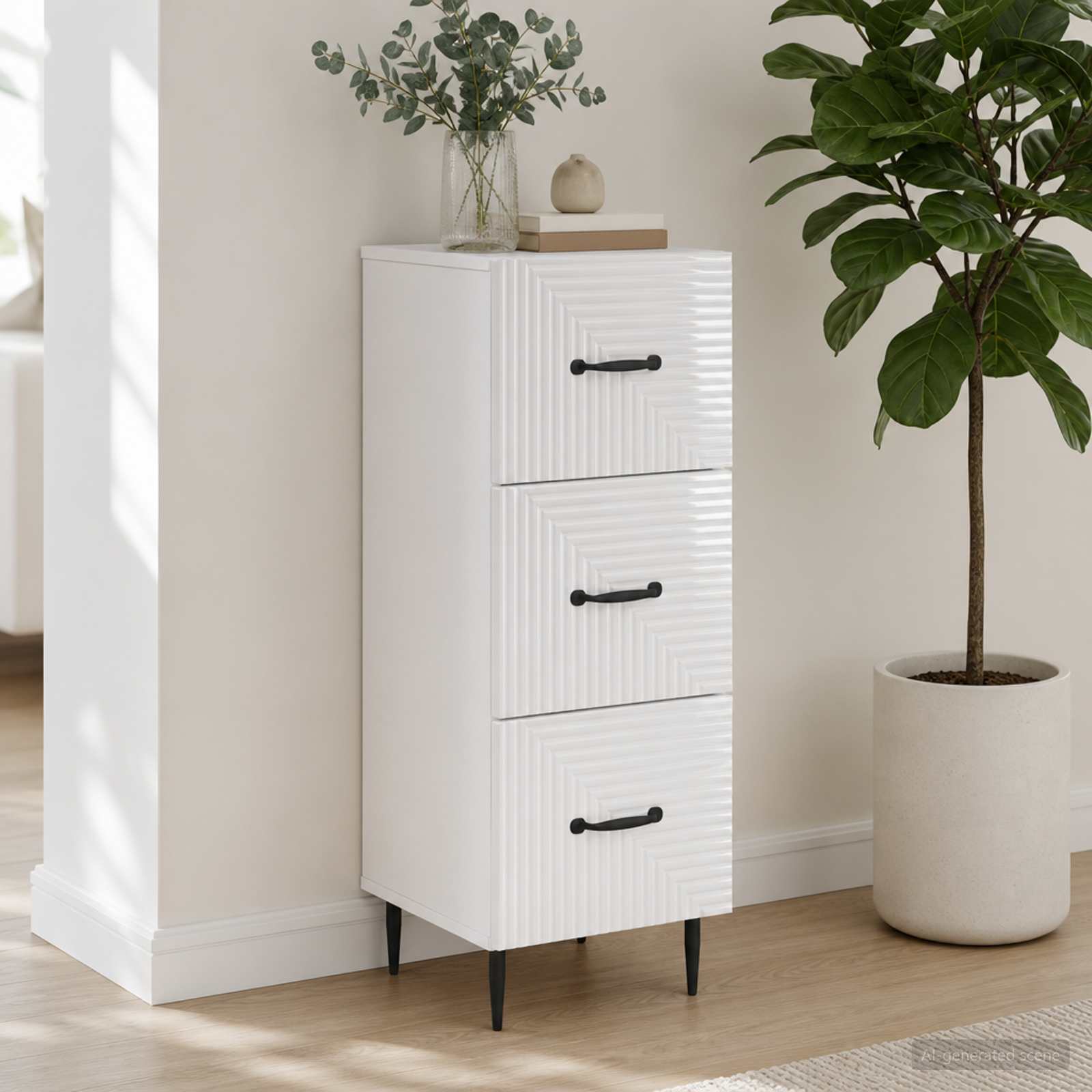 vidaXL Ladenkast Zwart 33 x 34,5 x 89,5 cm Bewerkt hout