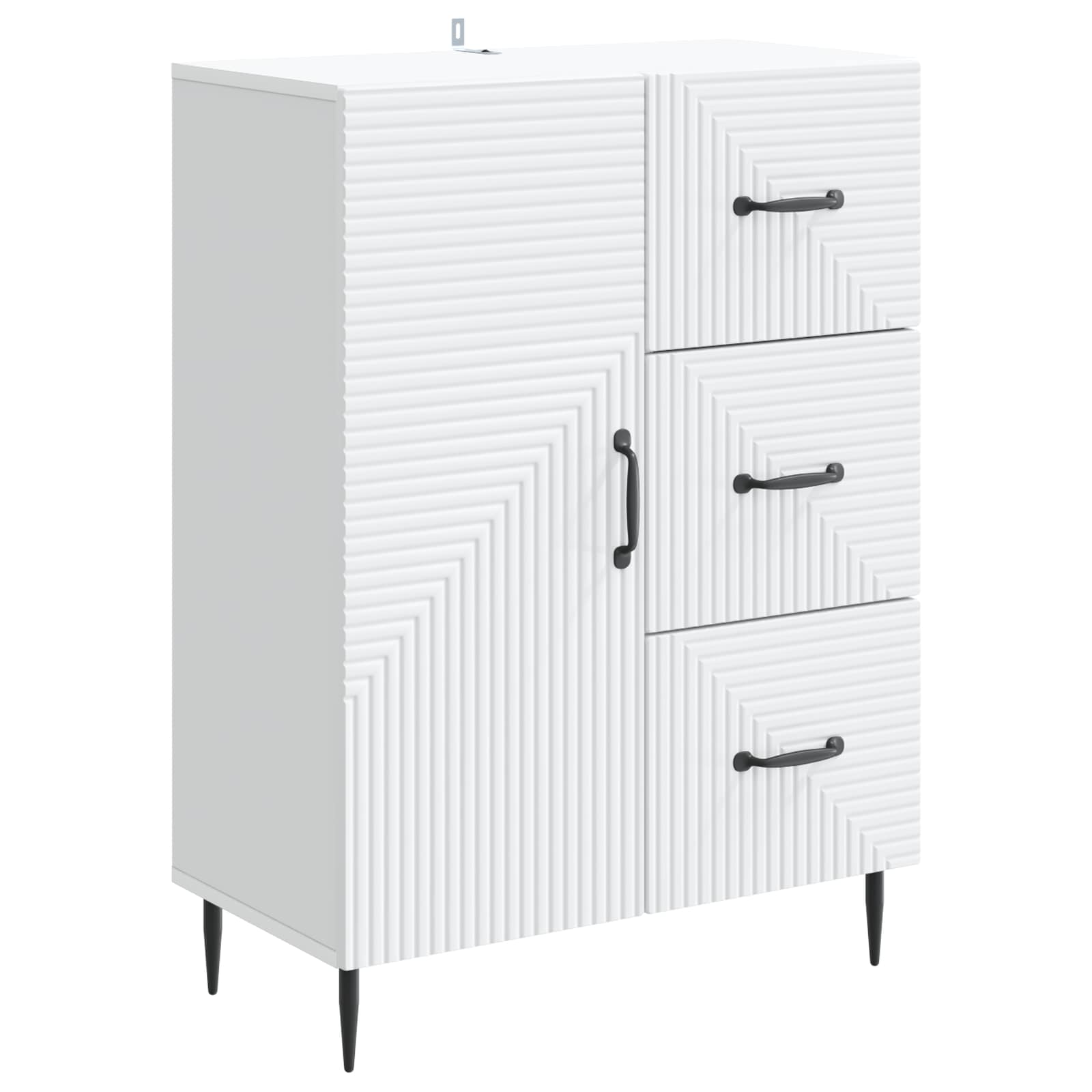 vidaXL Dressoir met lade Zwart 66 x 34,5 x 89,5 cm Bewerkt hout