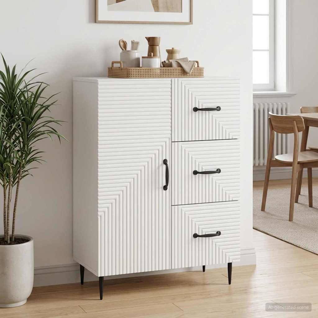 vidaXL Dressoir met lade Zwart 66 x 34,5 x 89,5 cm Bewerkt hout