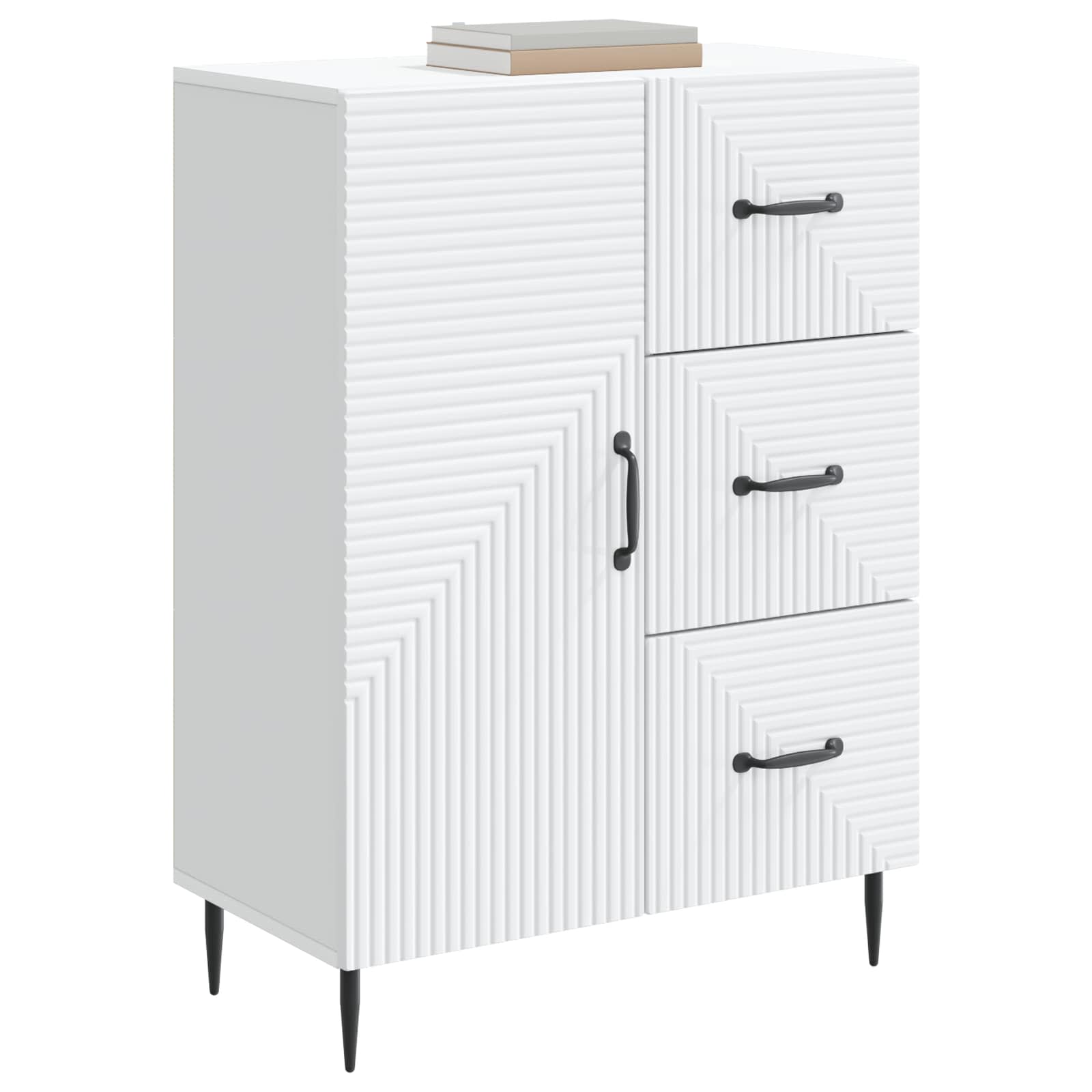 vidaXL Dressoir met lade Zwart 66 x 34,5 x 89,5 cm Bewerkt hout