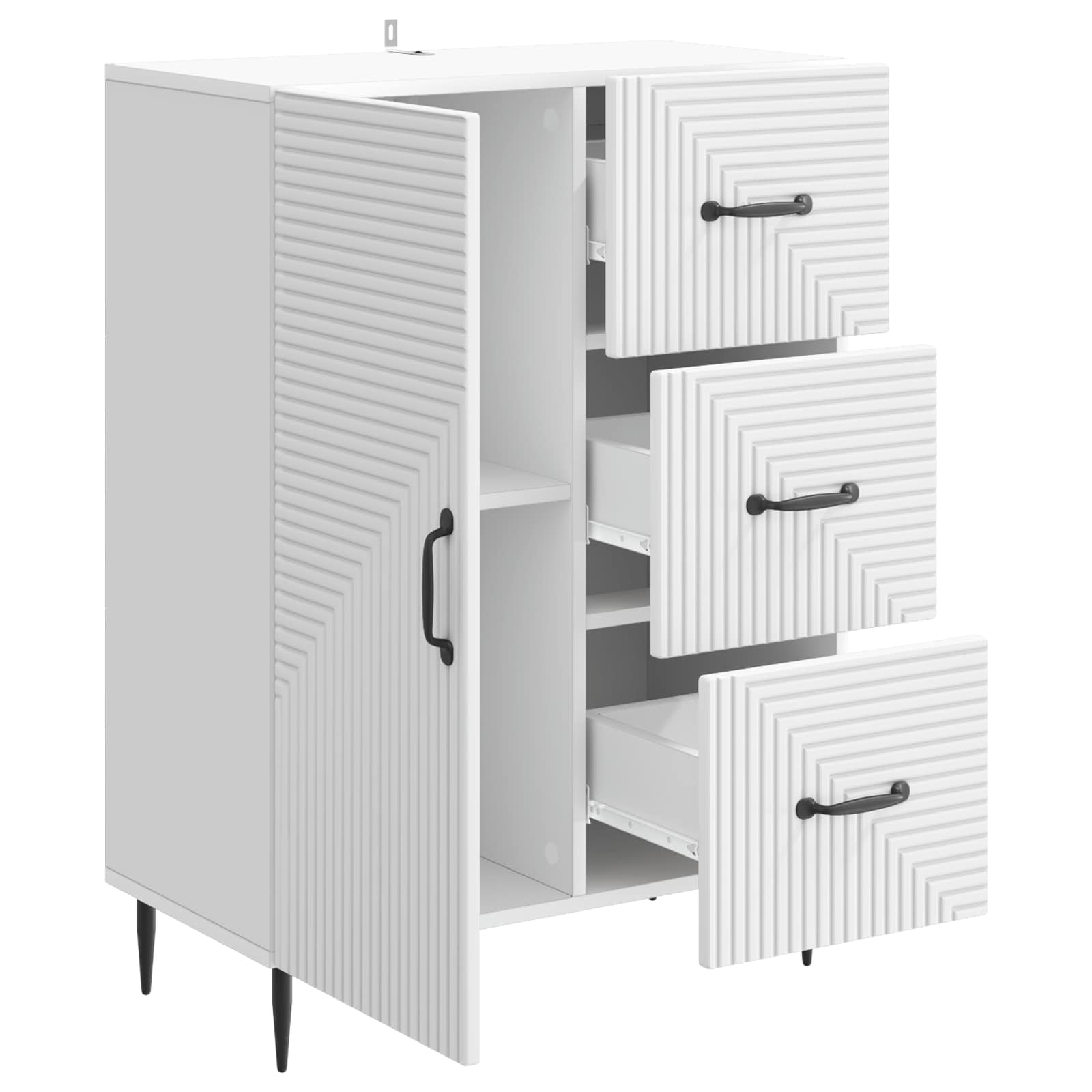 vidaXL Dressoir met lade Zwart 66 x 34,5 x 89,5 cm Bewerkt hout