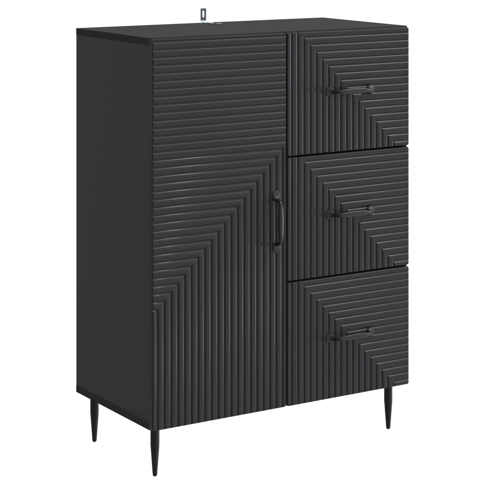 vidaXL Dressoir met lade Zwart 66 x 34,5 x 89,5 cm Bewerkt hout