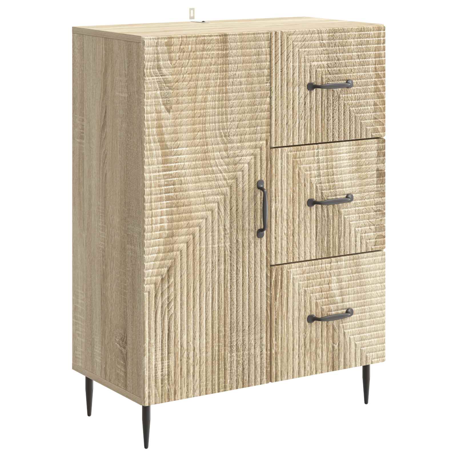 vidaXL Dressoir met lade Zwart 66 x 34,5 x 89,5 cm Bewerkt hout