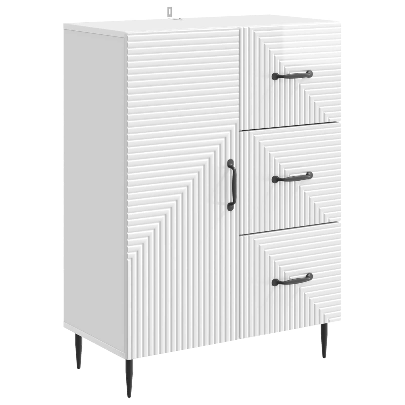 vidaXL Dressoir met lade Zwart 66 x 34,5 x 89,5 cm Bewerkt hout