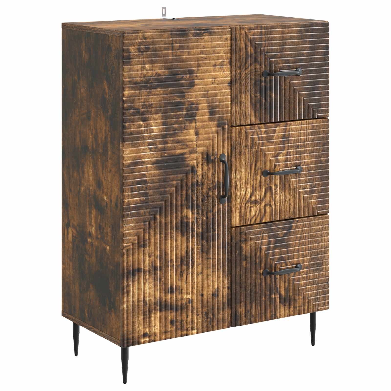 vidaXL Dressoir met lade Zwart 66 x 34,5 x 89,5 cm Bewerkt hout