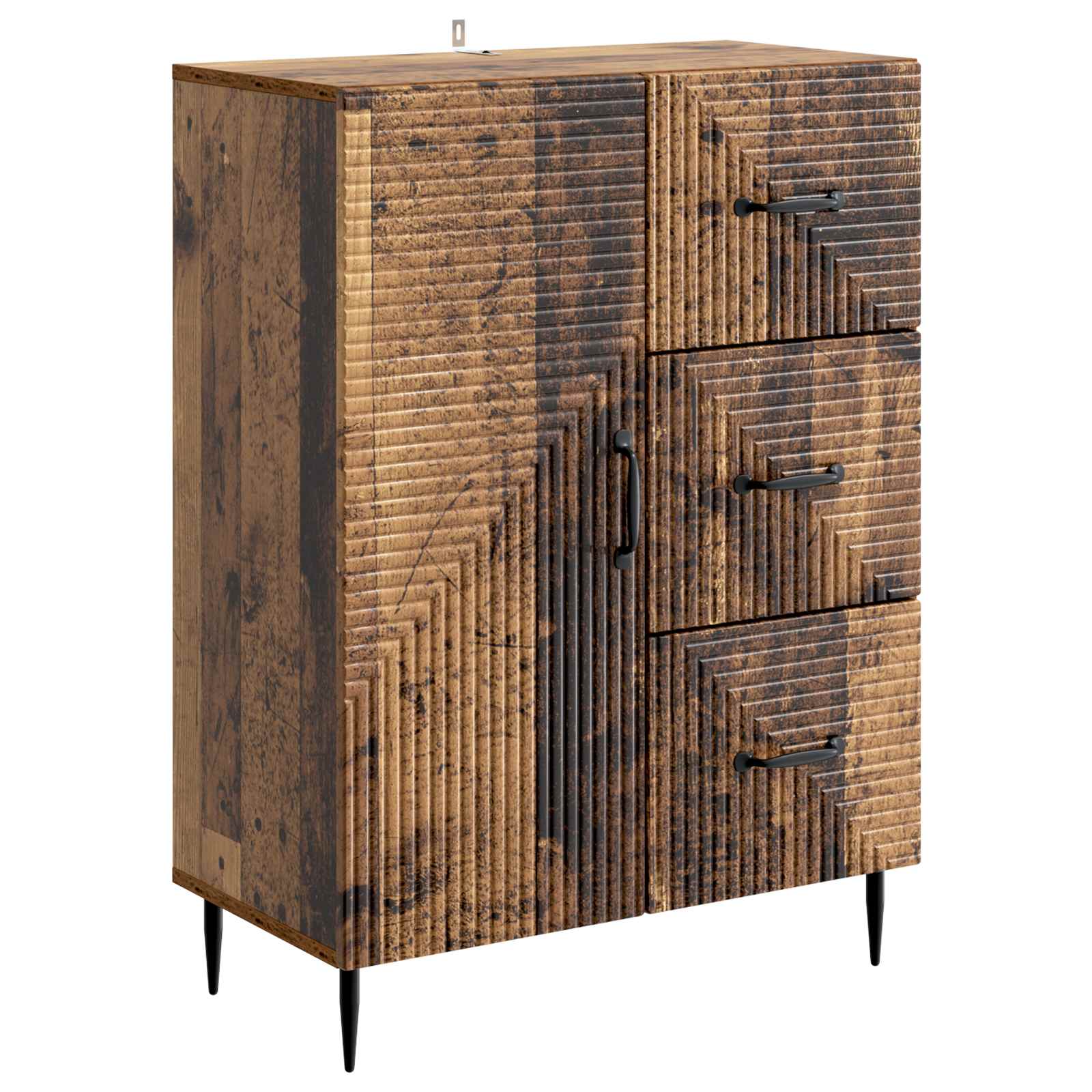 vidaXL Dressoir met lade Zwart 66 x 34,5 x 89,5 cm Bewerkt hout