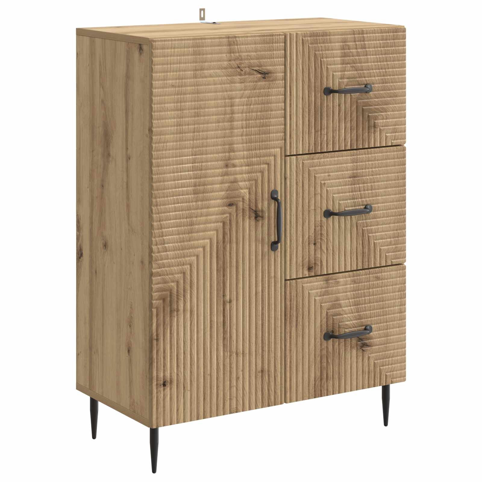 vidaXL Dressoir met lade Zwart 66 x 34,5 x 89,5 cm Bewerkt hout