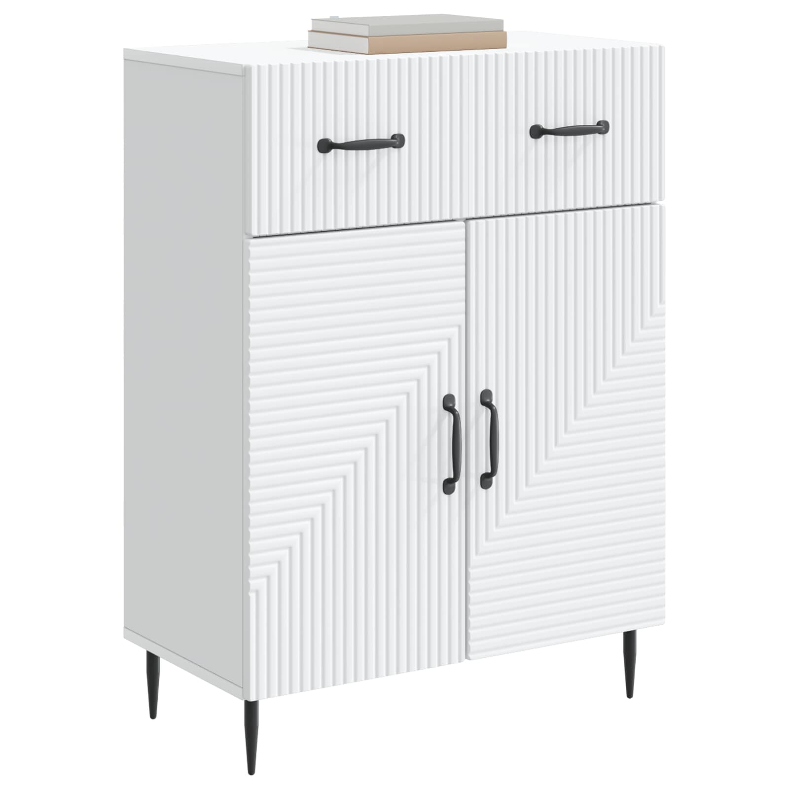 vidaXL Dressoir met lade Zwart 66 x 34,5 x 89,5 cm Bewerkt hout