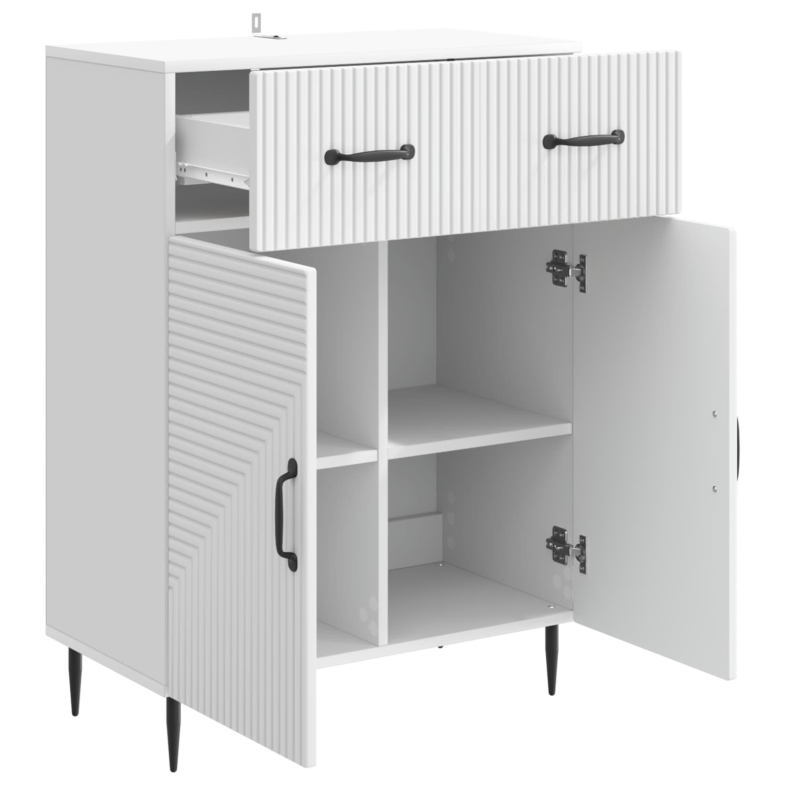 vidaXL Dressoir met lade Zwart 66 x 34,5 x 89,5 cm Bewerkt hout