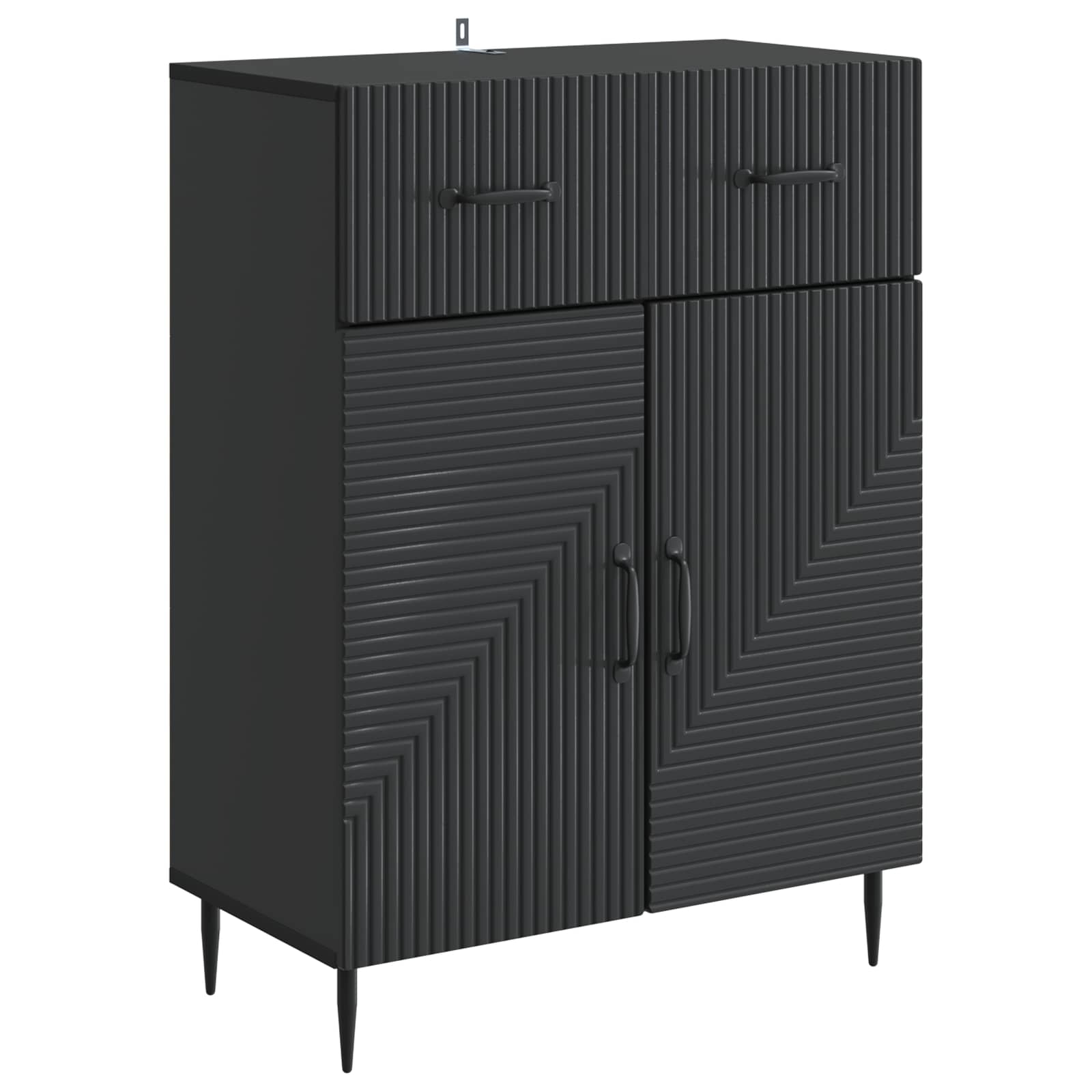 vidaXL Dressoir met lade Zwart 66 x 34,5 x 89,5 cm Bewerkt hout