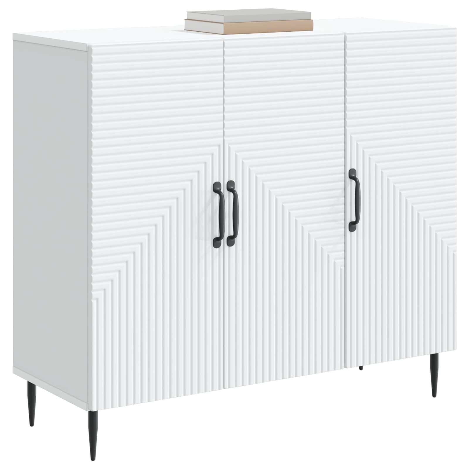 vidaXL Dressoir Zwart 89 x 34,5 x 80 cm Bewerkt hout