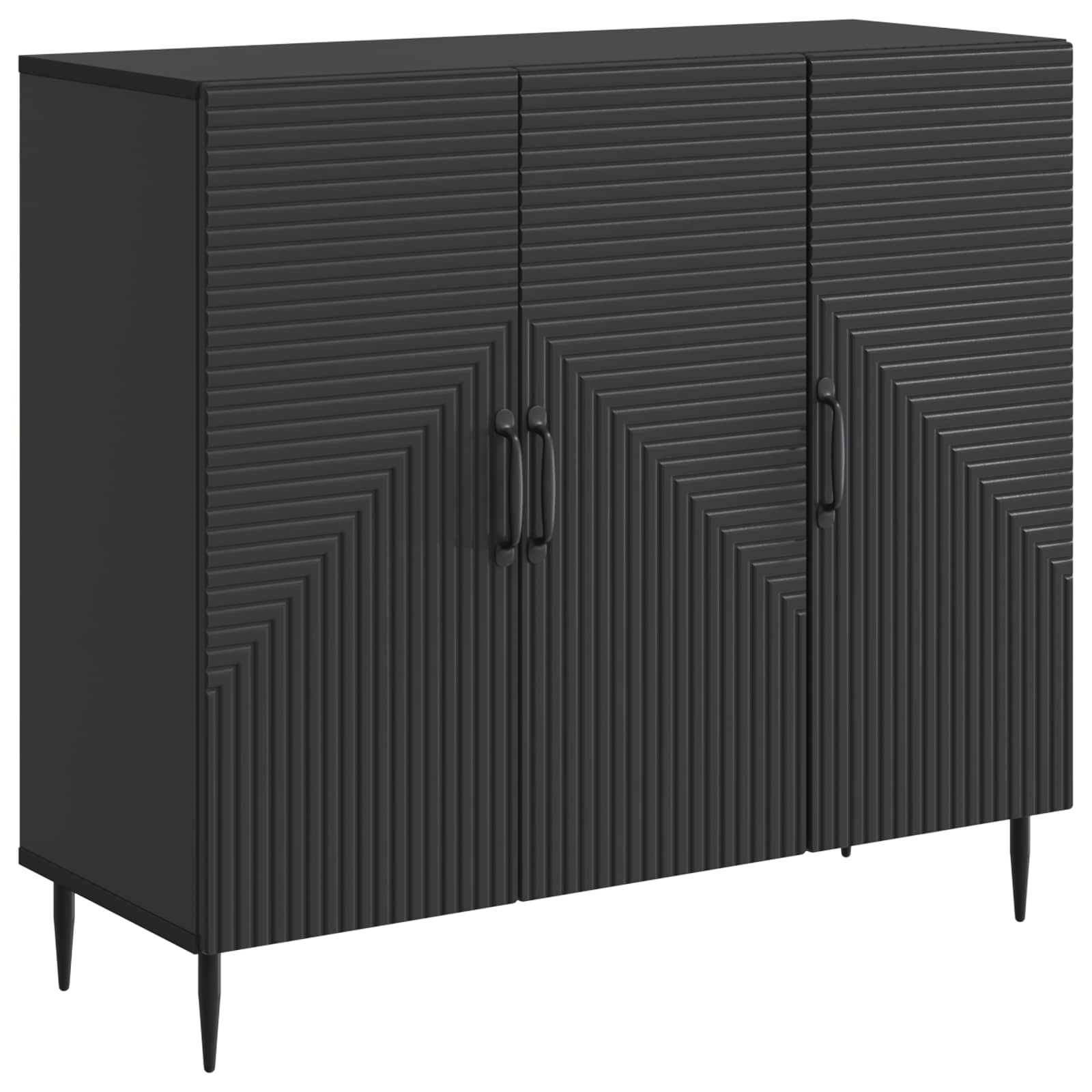 vidaXL Dressoir Zwart 89 x 34,5 x 80 cm Bewerkt hout