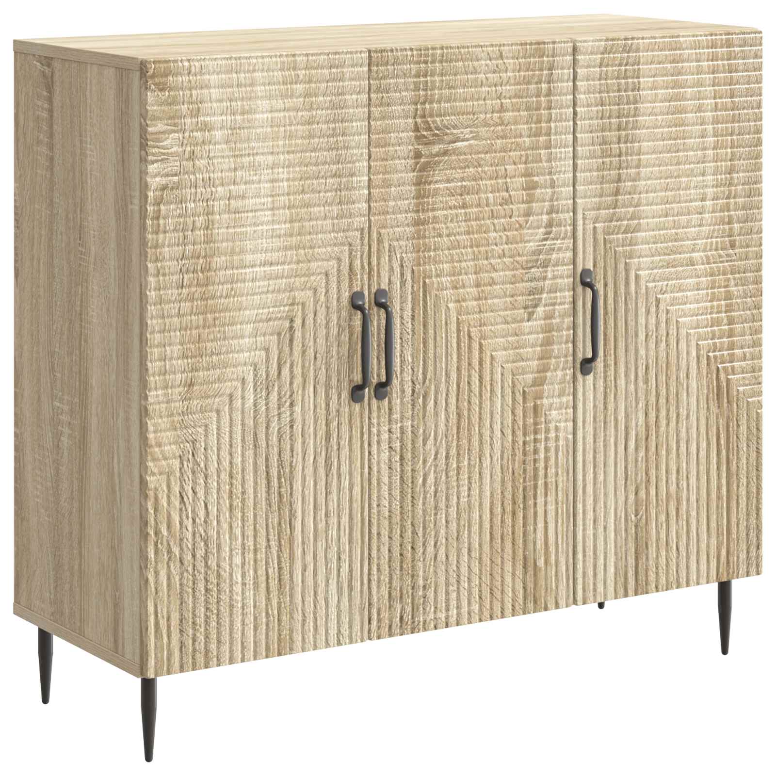vidaXL Dressoir Zwart 89 x 34,5 x 80 cm Bewerkt hout
