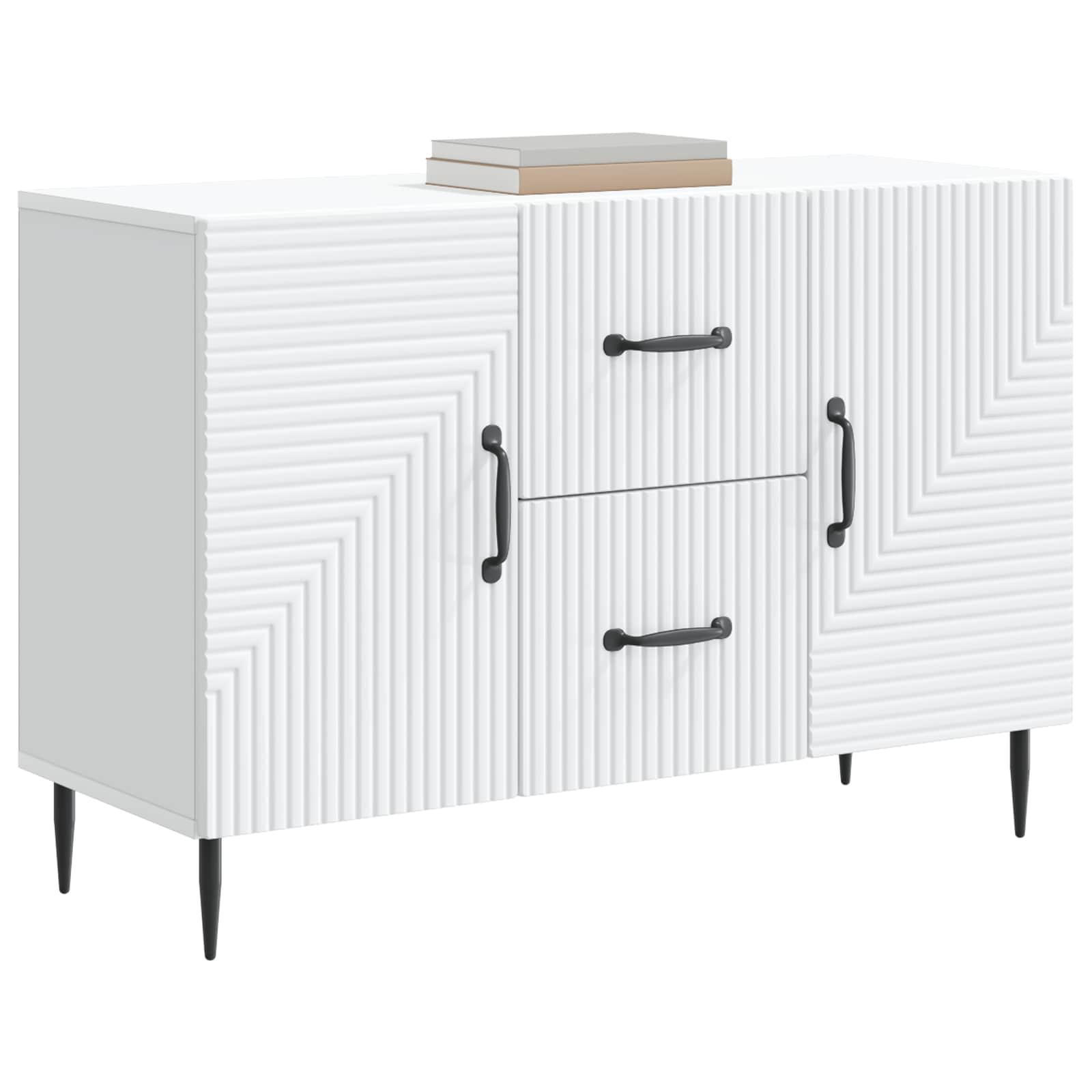 vidaXL Dressoir met lade Zwart 89 x 34,5 x 60 cm Bewerkt hout