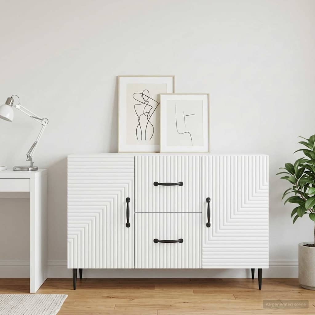 vidaXL Dressoir met lade Zwart 89 x 34,5 x 60 cm Bewerkt hout