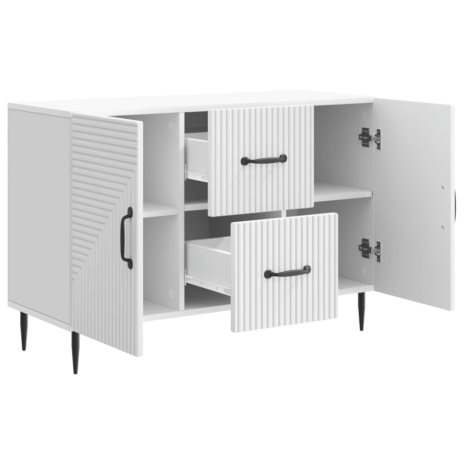 vidaXL Dressoir met lade Zwart 89 x 34,5 x 60 cm Bewerkt hout