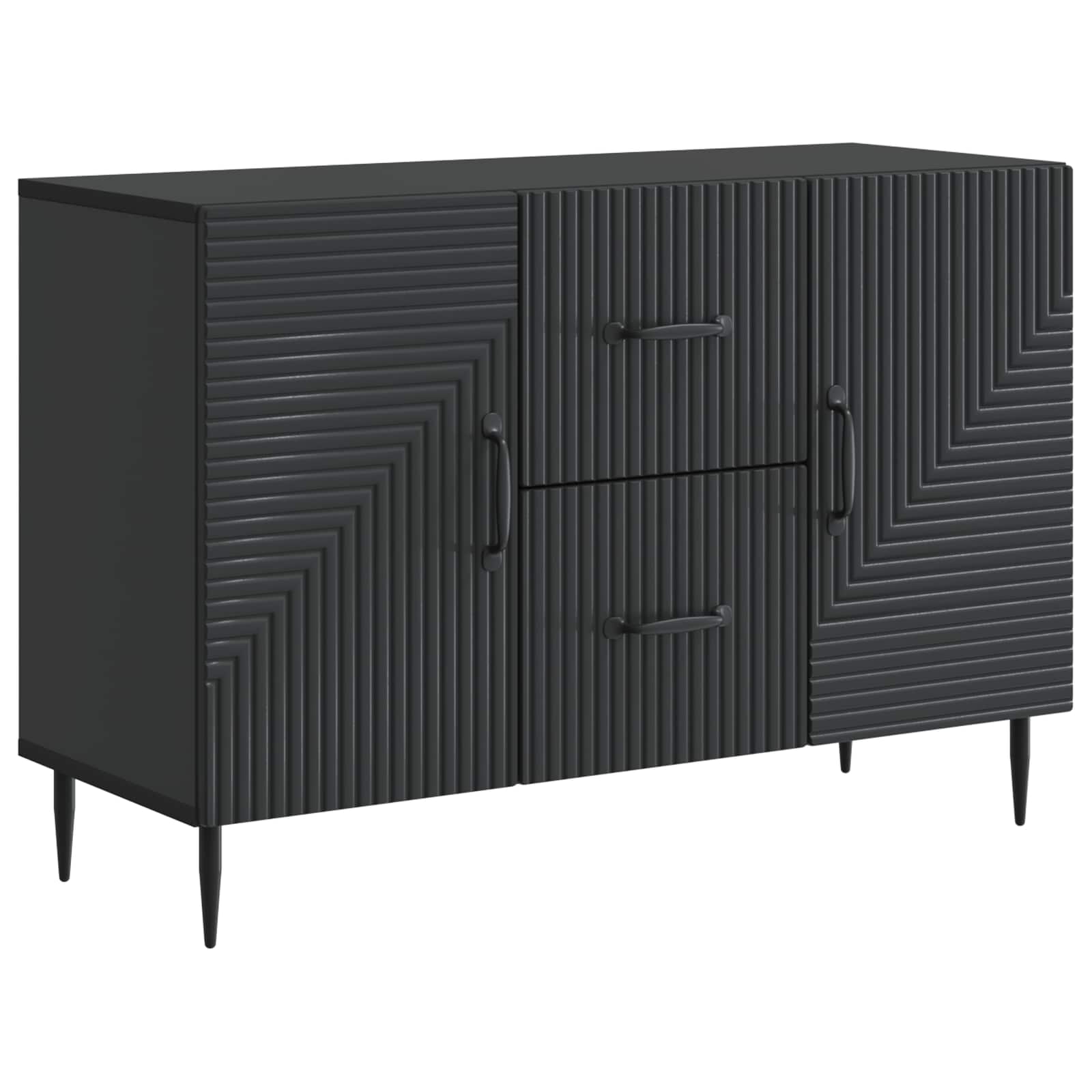 vidaXL Dressoir met lade Zwart 89 x 34,5 x 60 cm Bewerkt hout