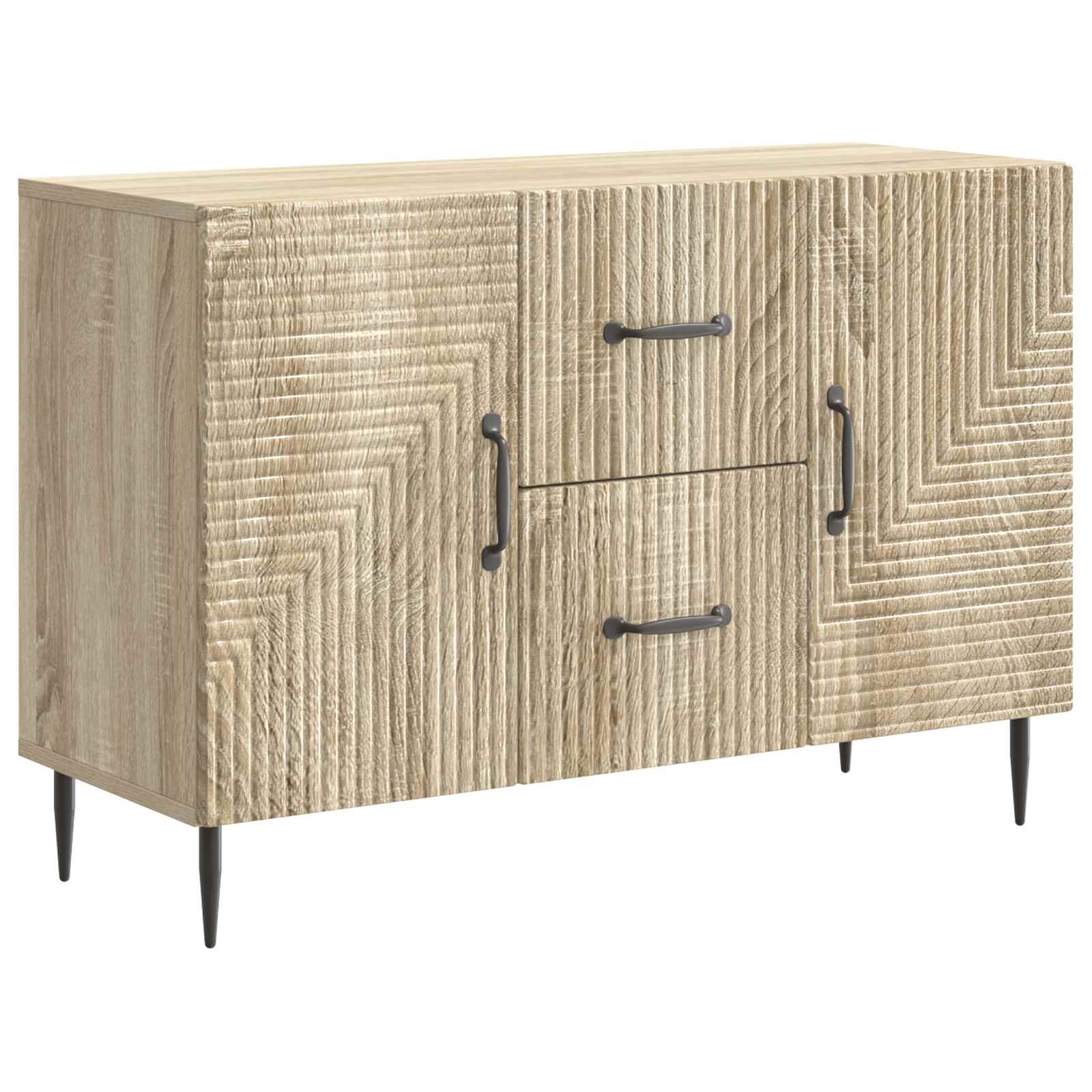 vidaXL Dressoir met lade Zwart 89 x 34,5 x 60 cm Bewerkt hout