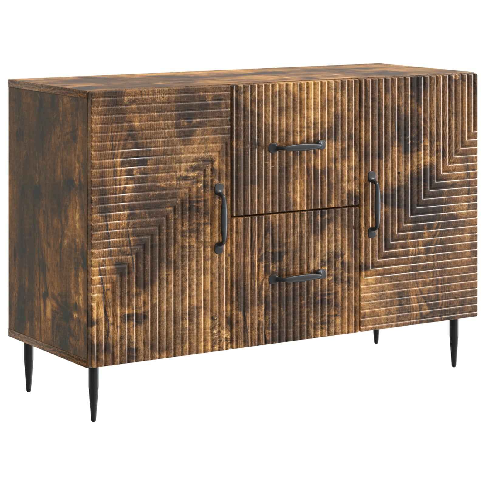 vidaXL Dressoir met lade Zwart 89 x 34,5 x 60 cm Bewerkt hout