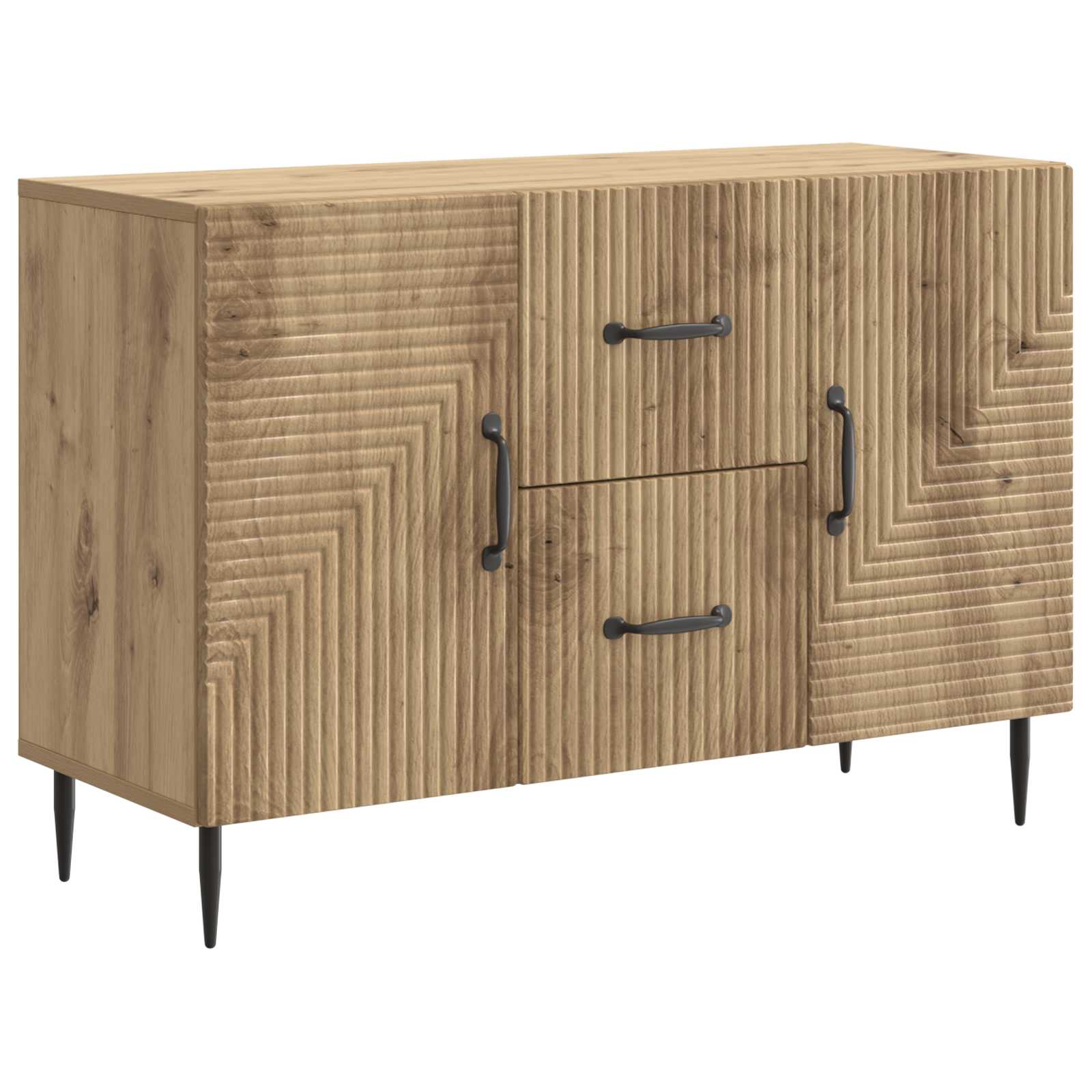 vidaXL Dressoir met lade Zwart 89 x 34,5 x 60 cm Bewerkt hout